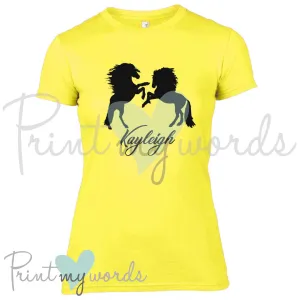 Personalised Rearing Horses Equestrian T-Shirt