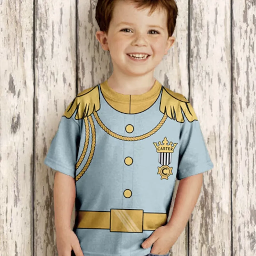 Personalized 3D Shirt For Kids, Boys Medieval Knight Birthday Shirt, Boy's Knight in Shining Armor T-Shirt, Prince Birthday Shirt, Knight Costume