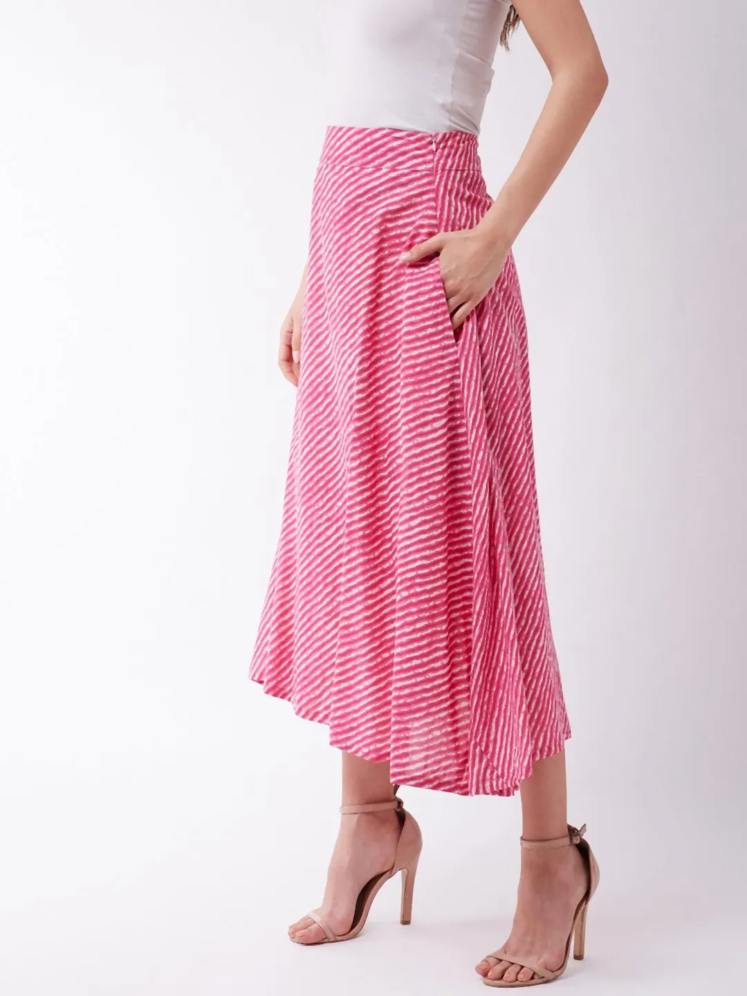 Pink Lahriya Skirt