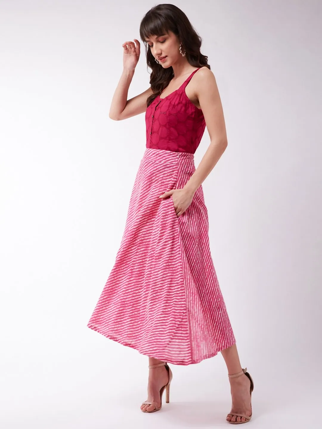 Pink Lahriya Skirt