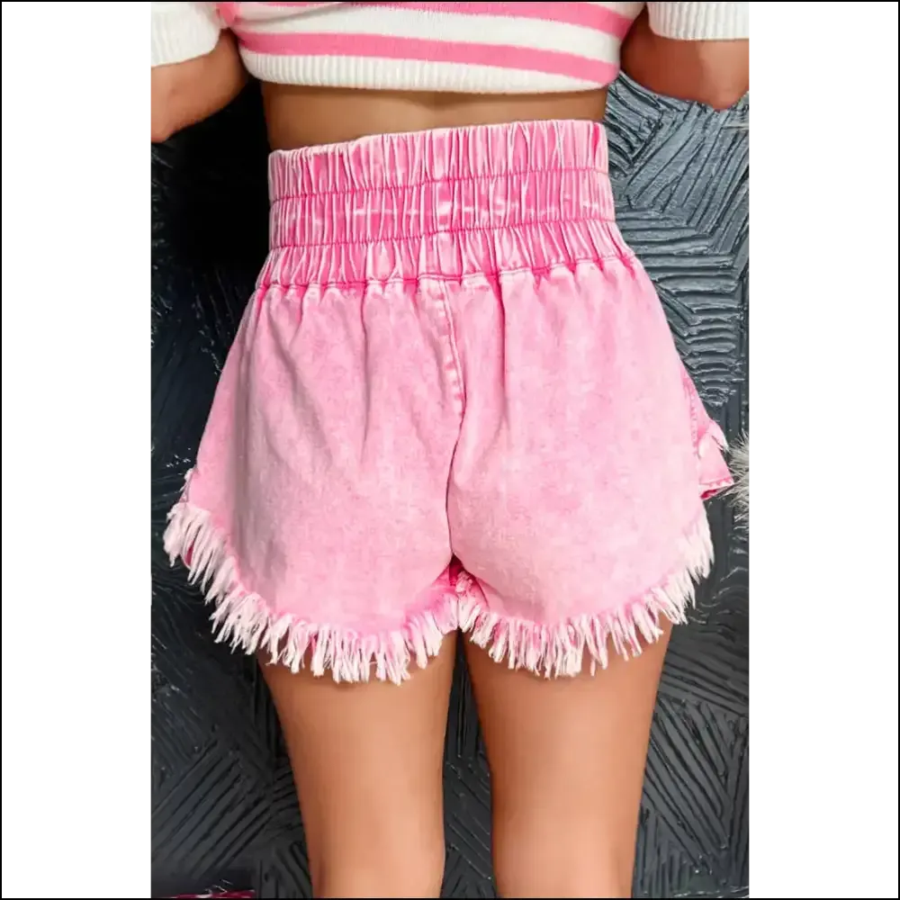 Pink Washed Frayed Denim Shorts: Leg Day  🍑🔥 Needful Things