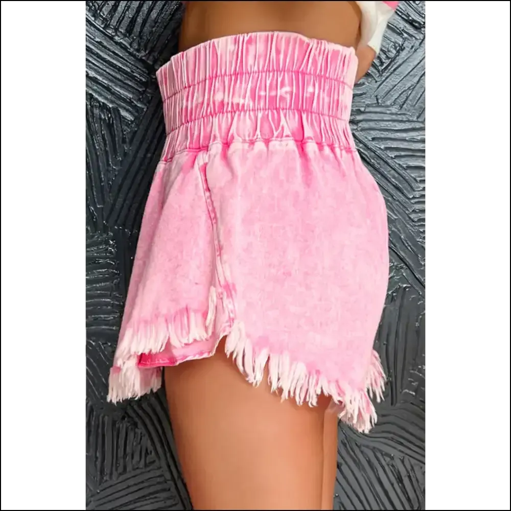 Pink Washed Frayed Denim Shorts: Leg Day  🍑🔥 Needful Things