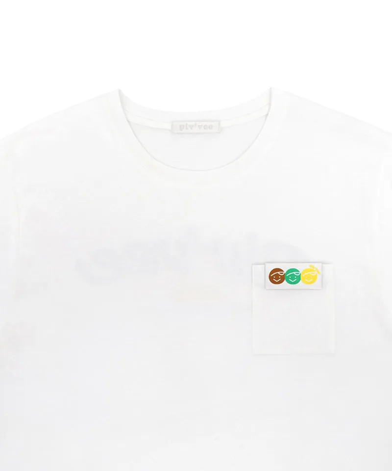PIV'VEE Triplets Pocket T-shirt - Cloud White