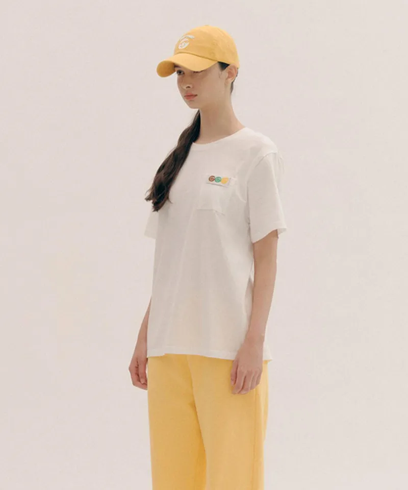 PIV'VEE Triplets Pocket T-shirt - Cloud White