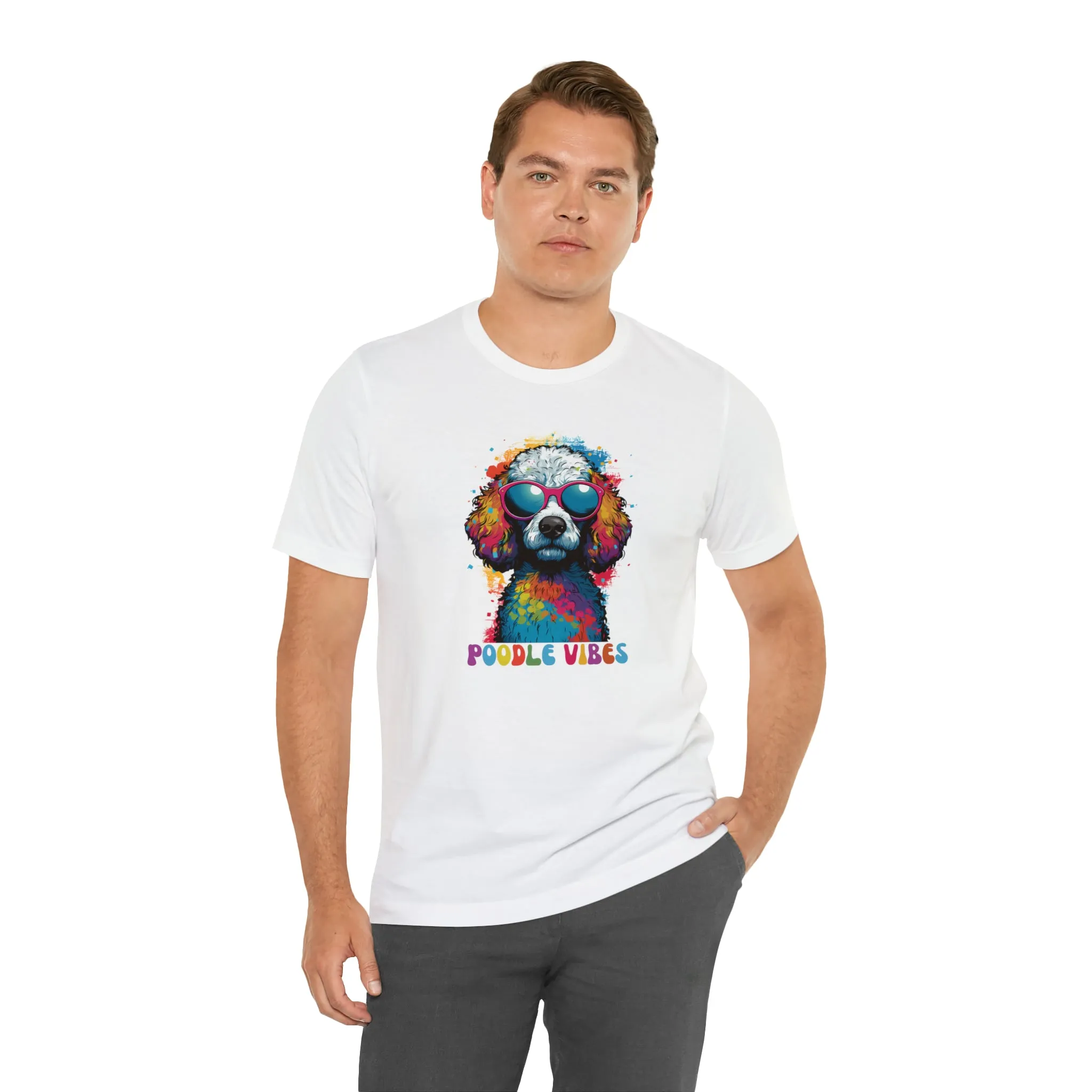 Poodle Vibes Dog T-Shirt | Retro Dog Tee |  Bella Canvas 3001 Unisex | Dog Lover Short Sleeve Tshirt