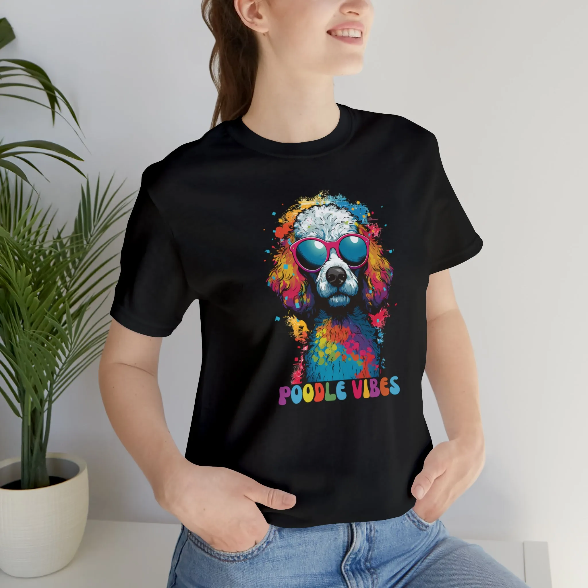 Poodle Vibes Dog T-Shirt | Retro Dog Tee |  Bella Canvas 3001 Unisex | Dog Lover Short Sleeve Tshirt