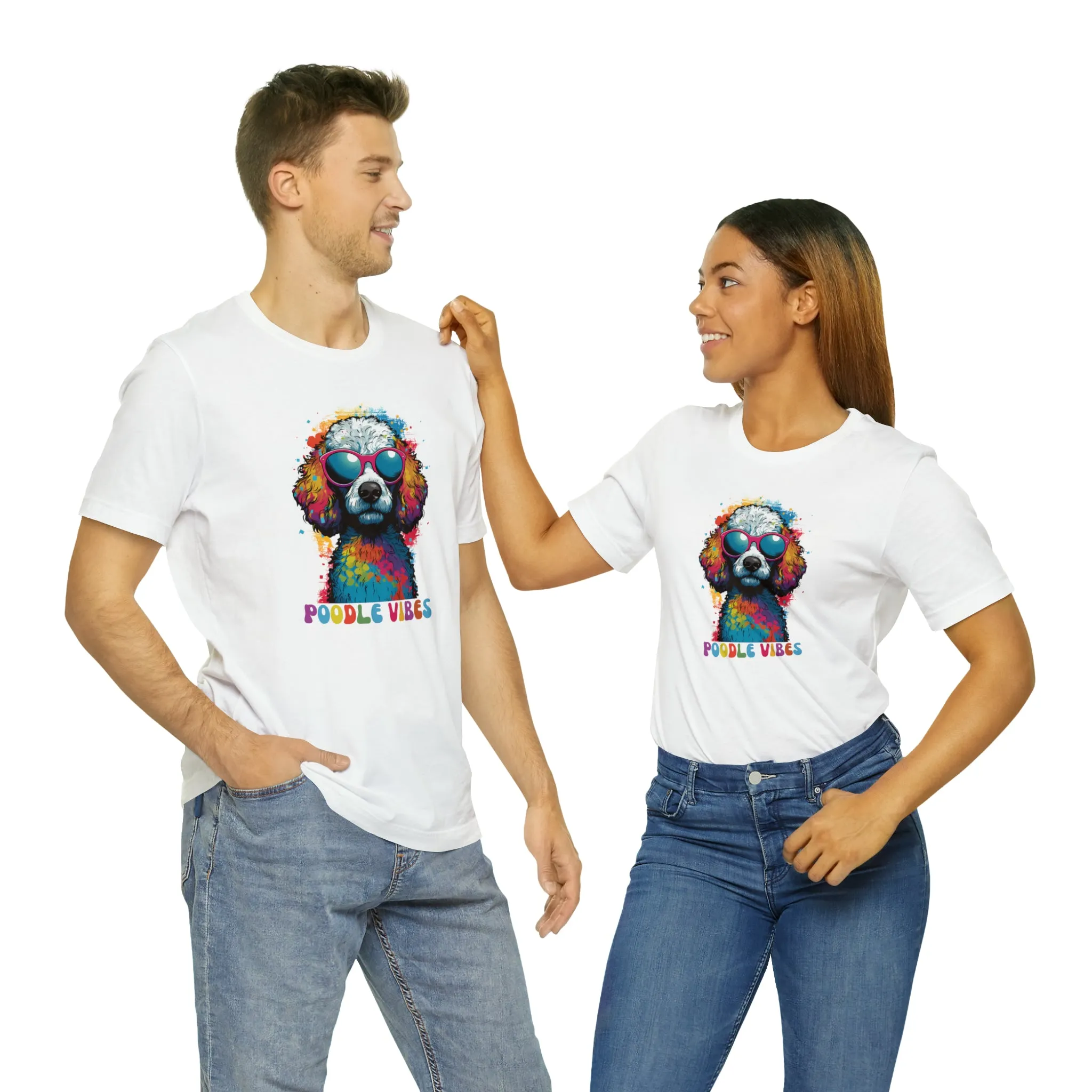 Poodle Vibes Dog T-Shirt | Retro Dog Tee |  Bella Canvas 3001 Unisex | Dog Lover Short Sleeve Tshirt