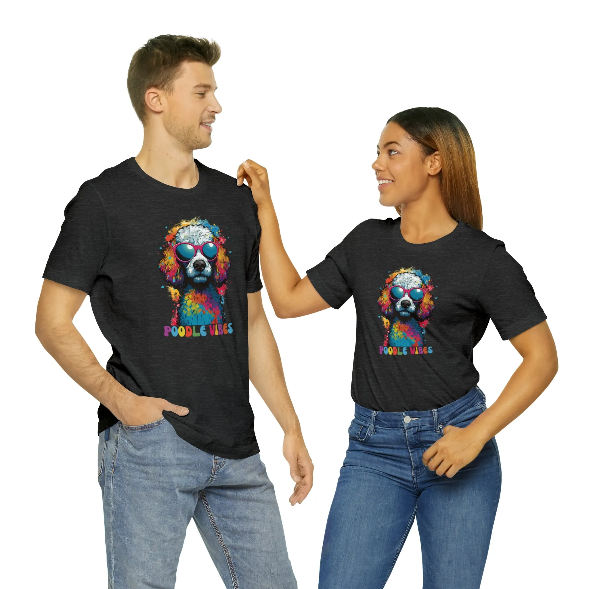 Poodle Vibes Dog T-Shirt | Retro Dog Tee |  Bella Canvas 3001 Unisex | Dog Lover Short Sleeve Tshirt