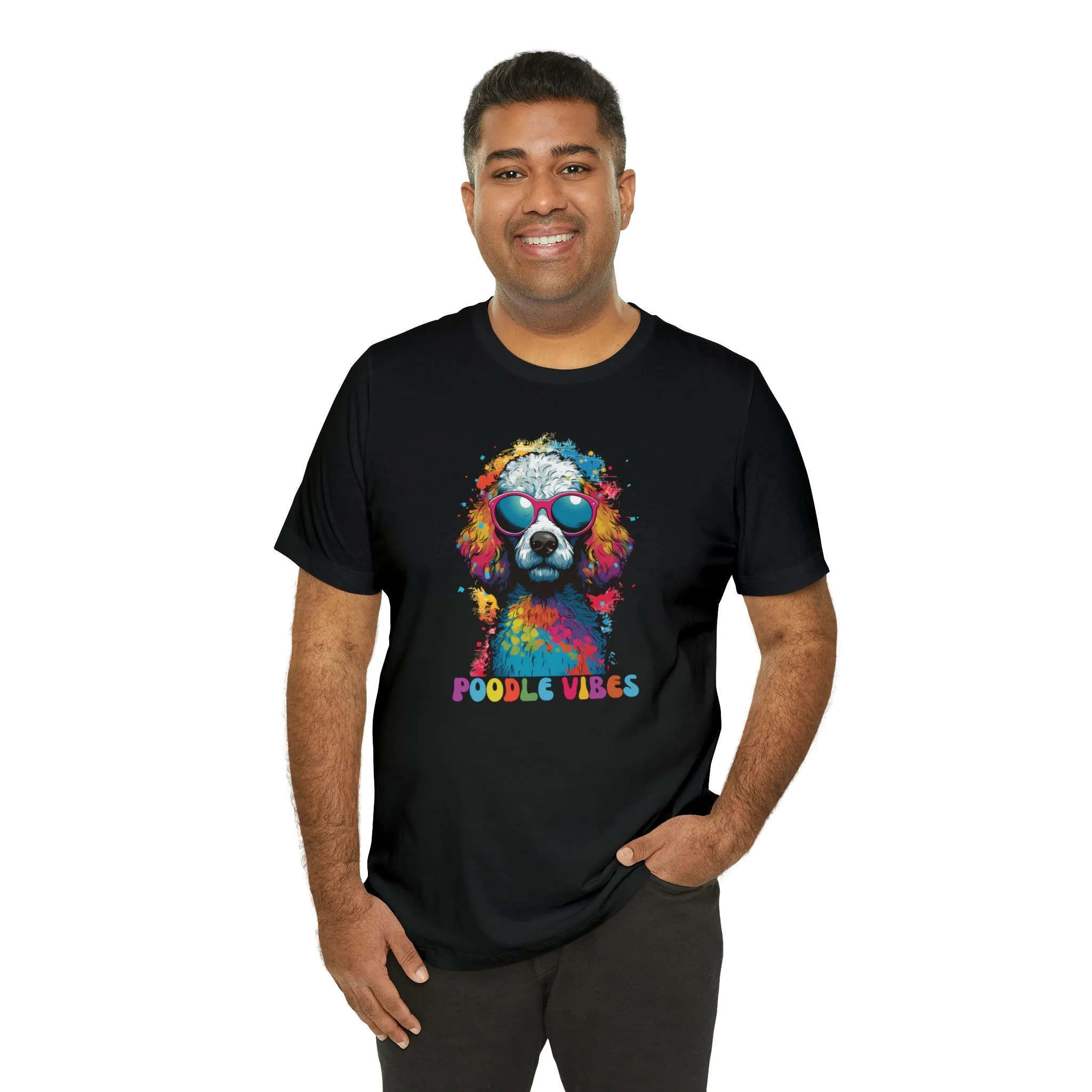 Poodle Vibes Dog T-Shirt | Retro Dog Tee |  Bella Canvas 3001 Unisex | Dog Lover Short Sleeve Tshirt