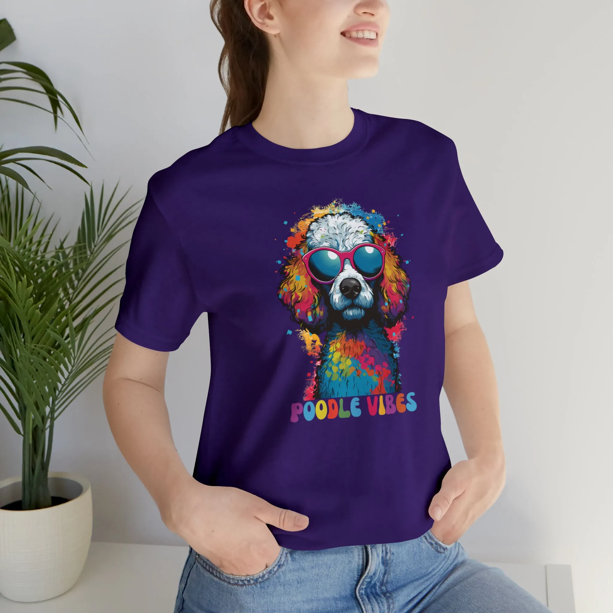 Poodle Vibes Dog T-Shirt | Retro Dog Tee |  Bella Canvas 3001 Unisex | Dog Lover Short Sleeve Tshirt