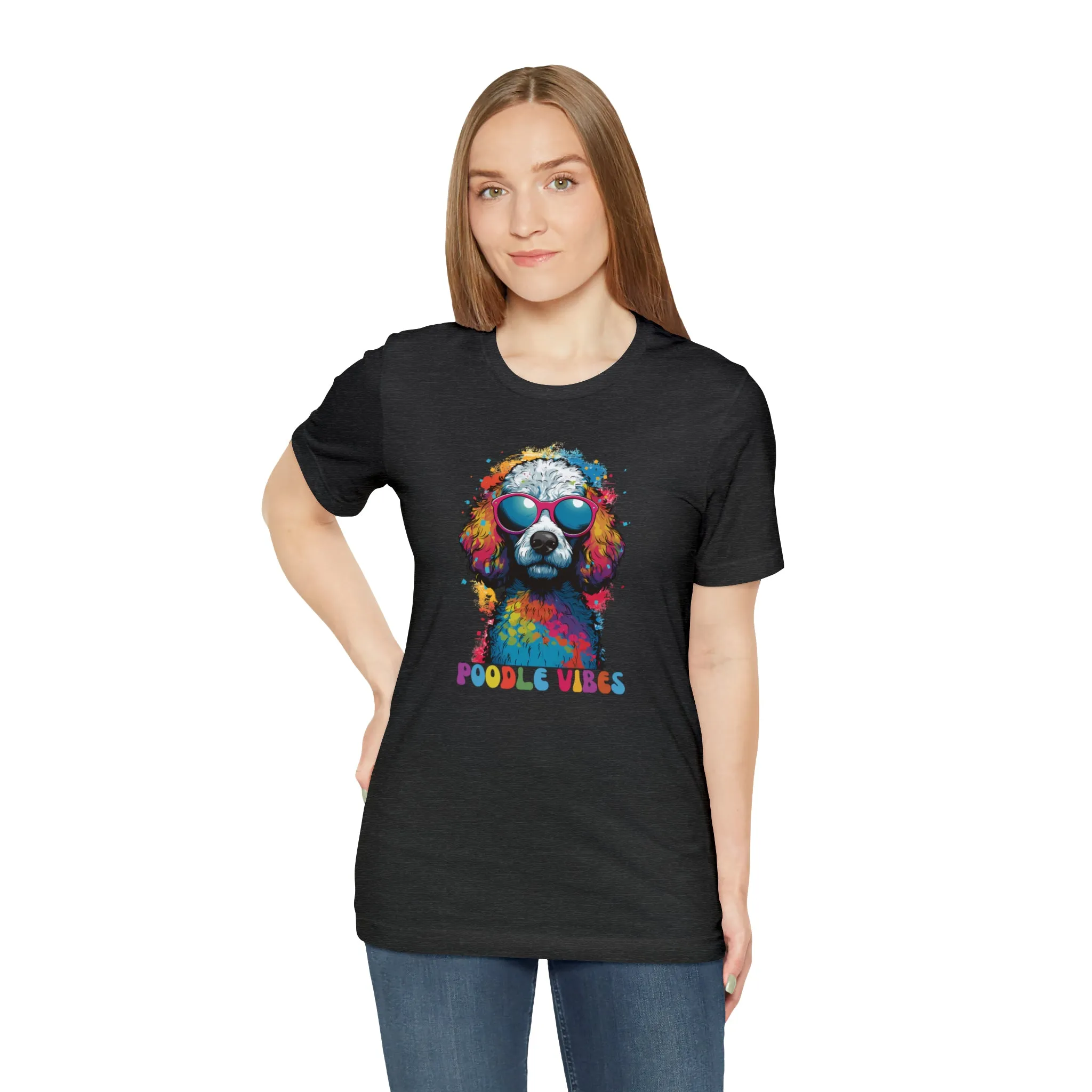 Poodle Vibes Dog T-Shirt | Retro Dog Tee |  Bella Canvas 3001 Unisex | Dog Lover Short Sleeve Tshirt