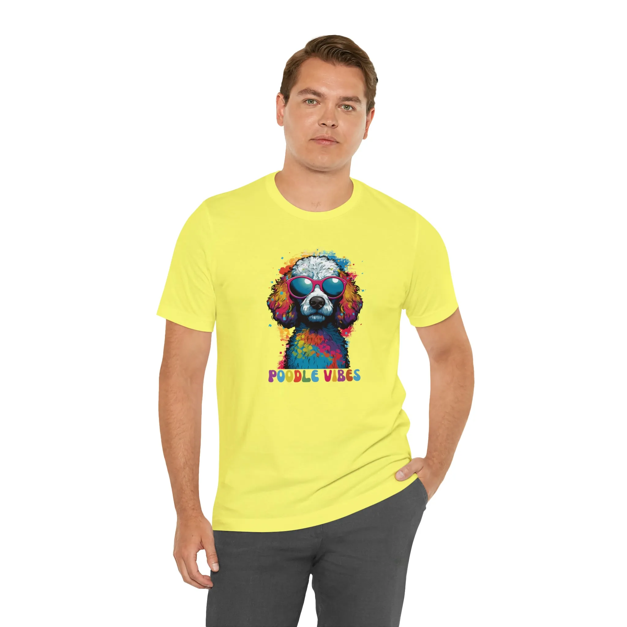 Poodle Vibes Dog T-Shirt | Retro Dog Tee |  Bella Canvas 3001 Unisex | Dog Lover Short Sleeve Tshirt