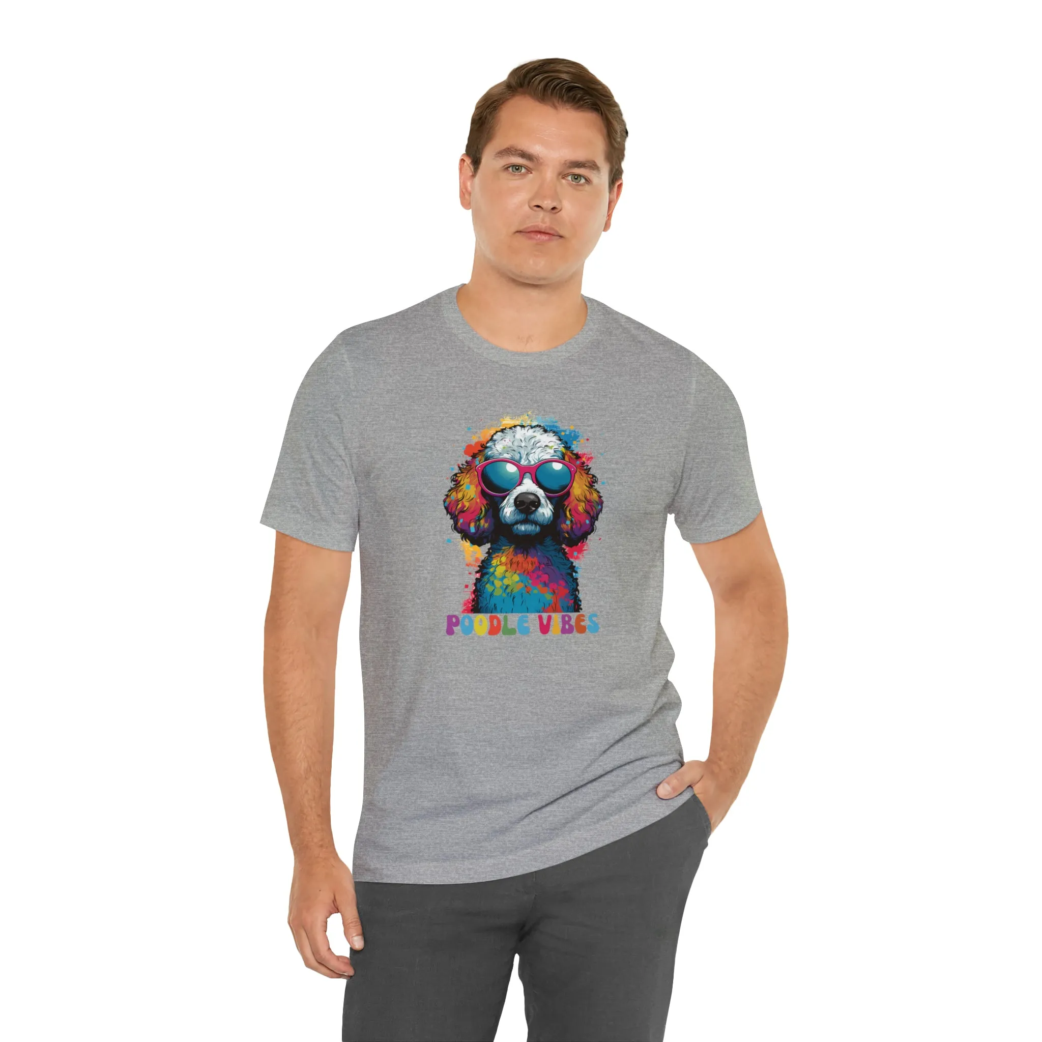 Poodle Vibes Dog T-Shirt | Retro Dog Tee |  Bella Canvas 3001 Unisex | Dog Lover Short Sleeve Tshirt