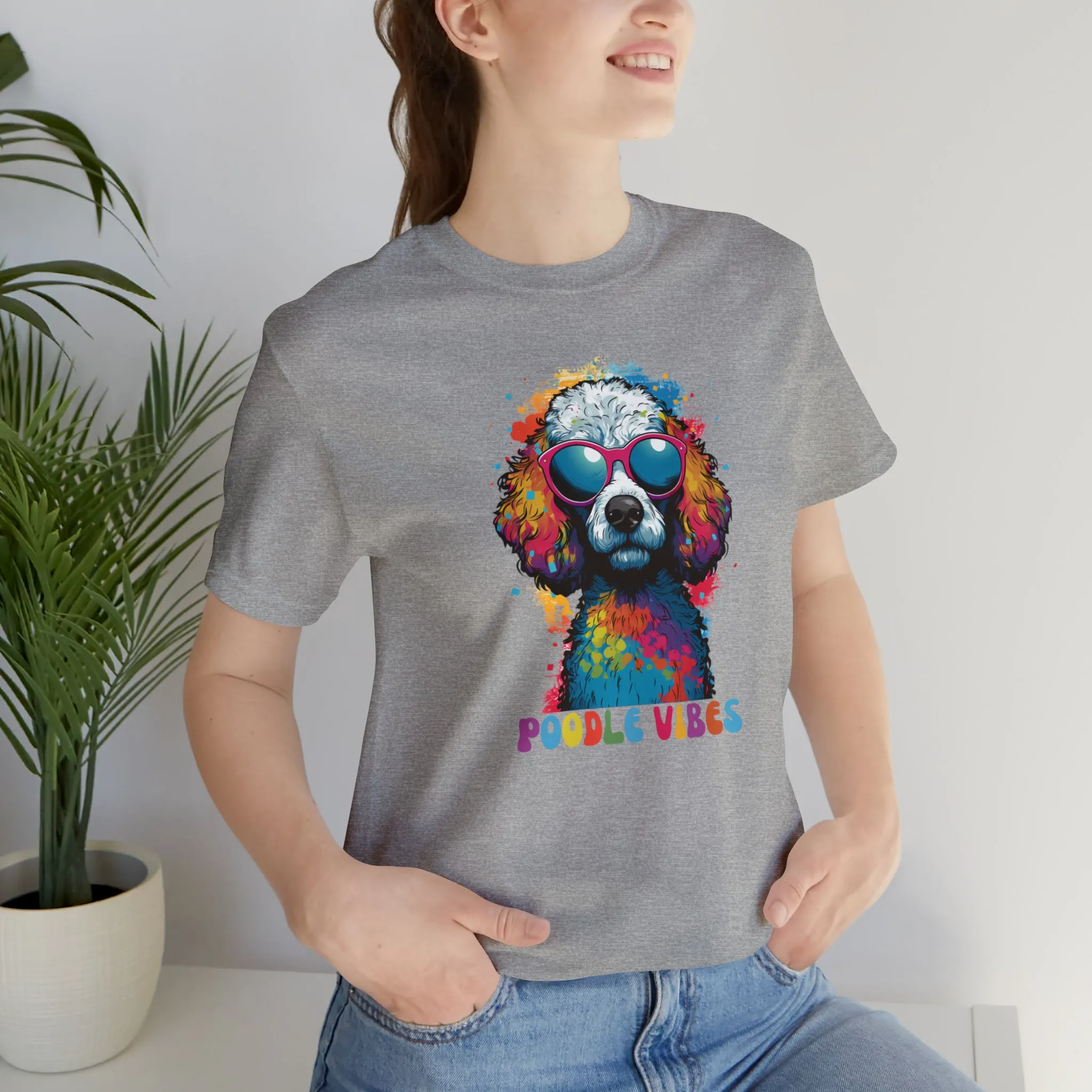 Poodle Vibes Dog T-Shirt | Retro Dog Tee |  Bella Canvas 3001 Unisex | Dog Lover Short Sleeve Tshirt