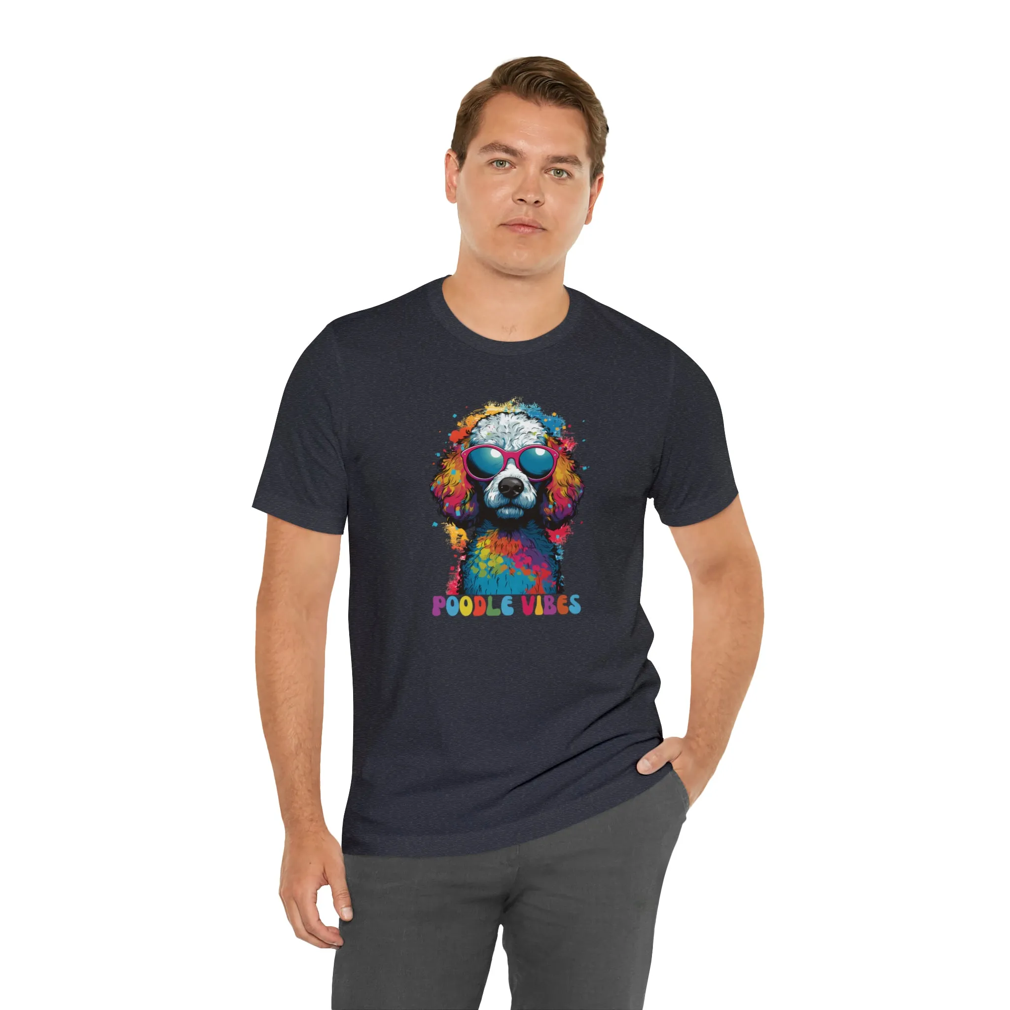 Poodle Vibes Dog T-Shirt | Retro Dog Tee |  Bella Canvas 3001 Unisex | Dog Lover Short Sleeve Tshirt