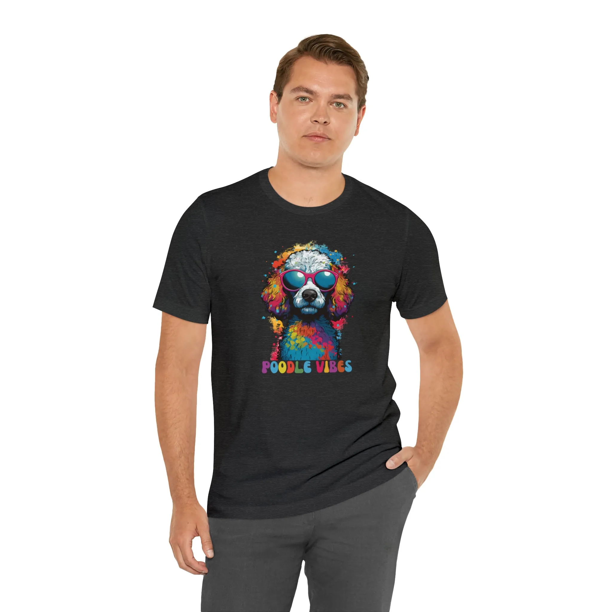 Poodle Vibes Dog T-Shirt | Retro Dog Tee |  Bella Canvas 3001 Unisex | Dog Lover Short Sleeve Tshirt