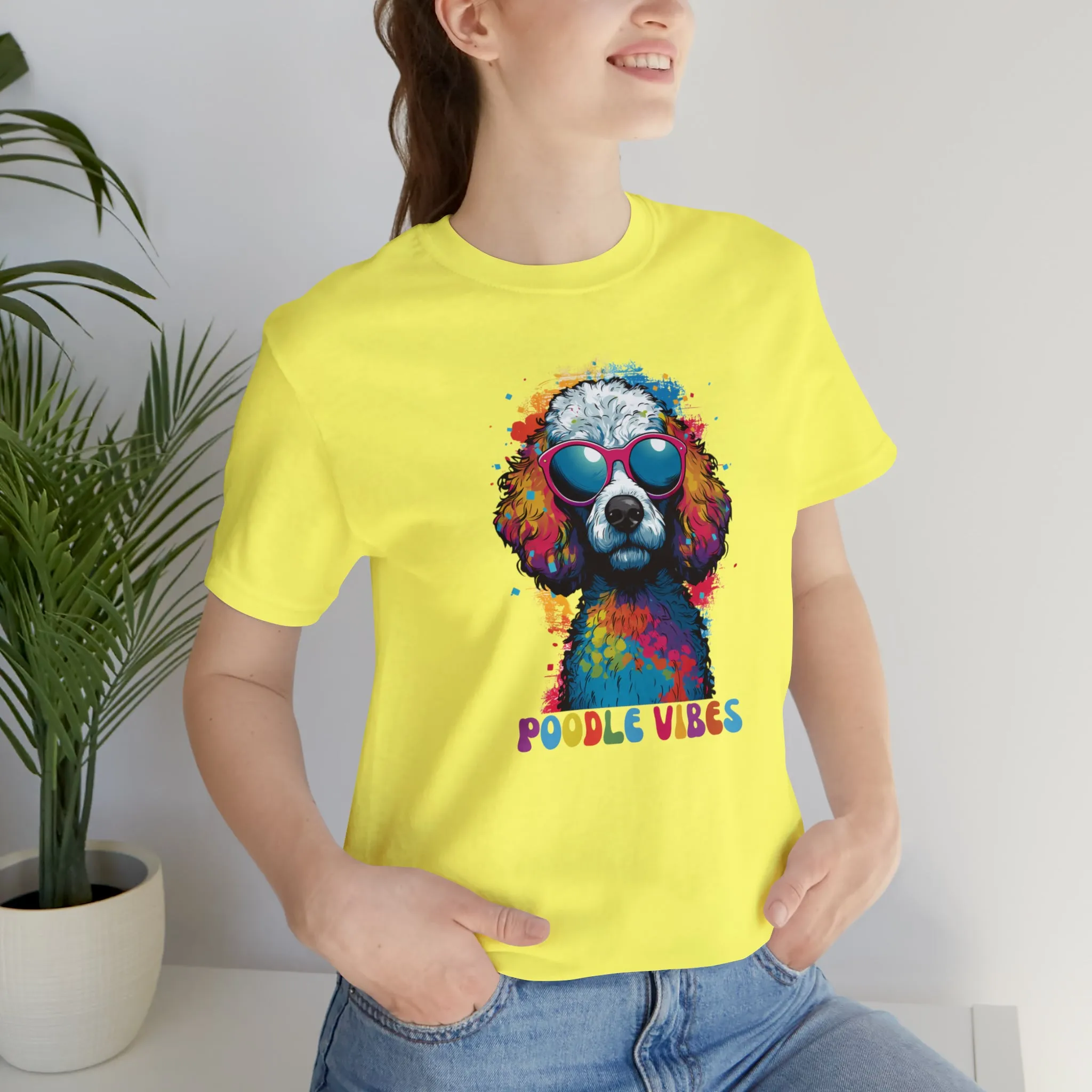 Poodle Vibes Dog T-Shirt | Retro Dog Tee |  Bella Canvas 3001 Unisex | Dog Lover Short Sleeve Tshirt