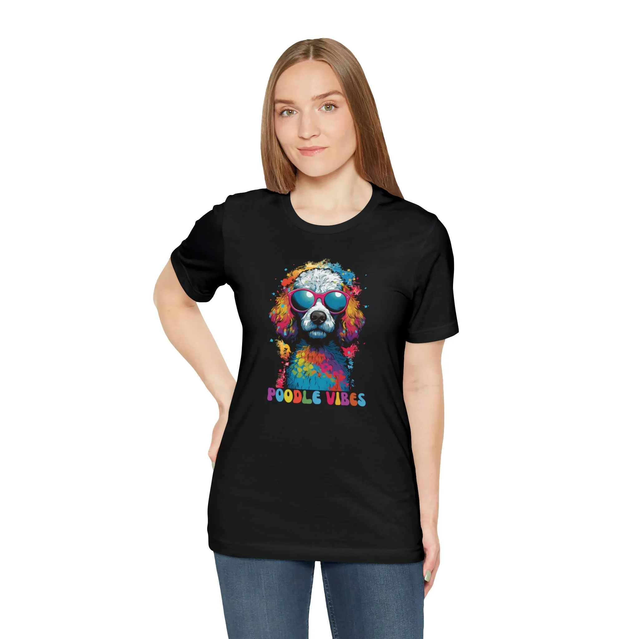 Poodle Vibes Dog T-Shirt | Retro Dog Tee |  Bella Canvas 3001 Unisex | Dog Lover Short Sleeve Tshirt