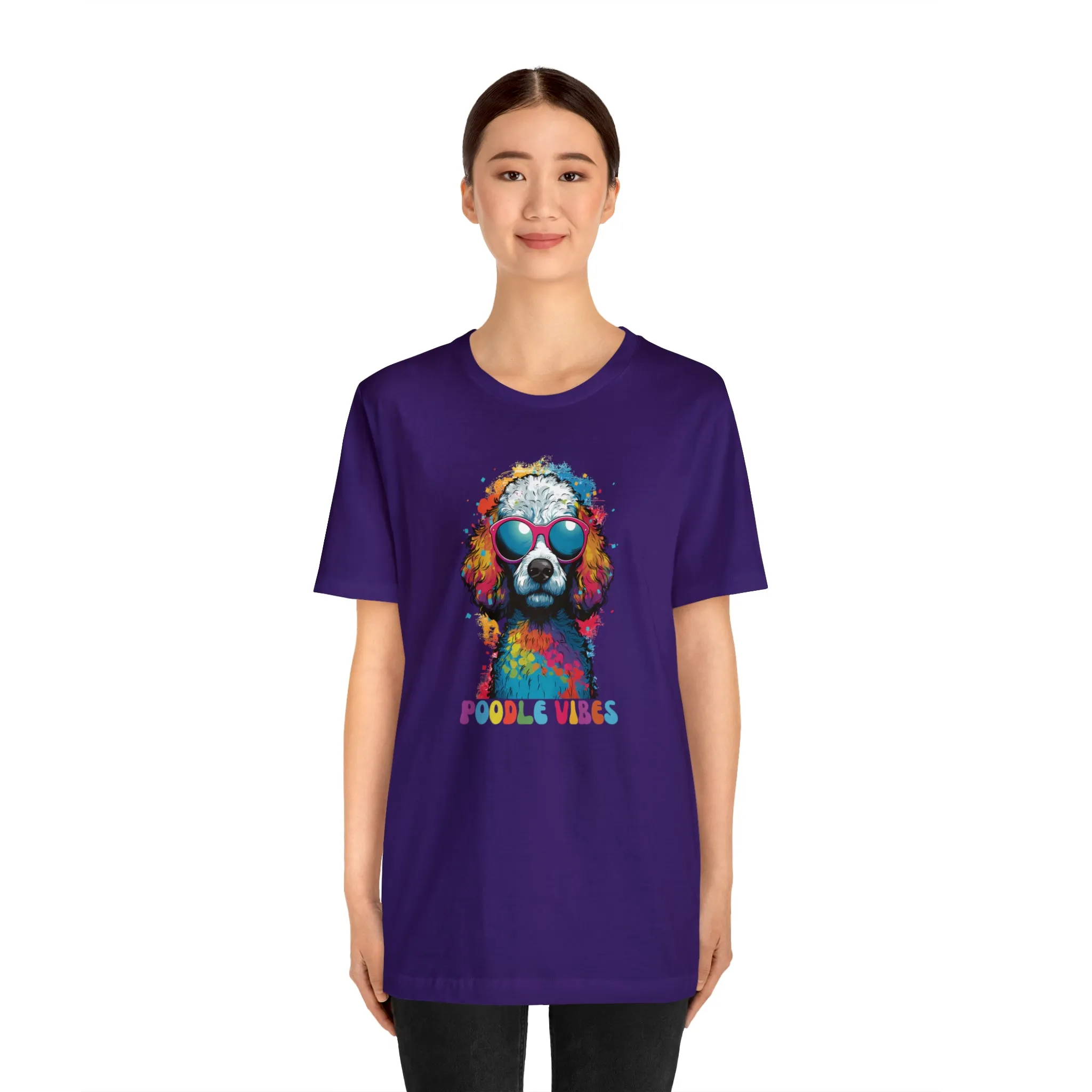 Poodle Vibes Dog T-Shirt | Retro Dog Tee |  Bella Canvas 3001 Unisex | Dog Lover Short Sleeve Tshirt