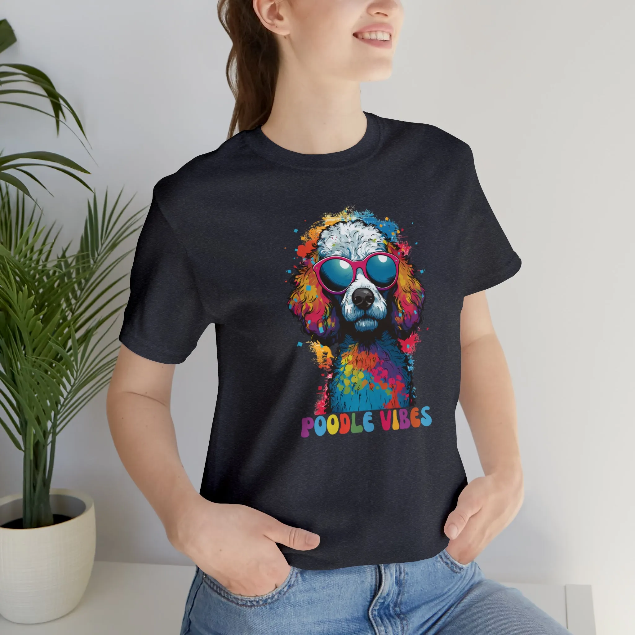 Poodle Vibes Dog T-Shirt | Retro Dog Tee |  Bella Canvas 3001 Unisex | Dog Lover Short Sleeve Tshirt