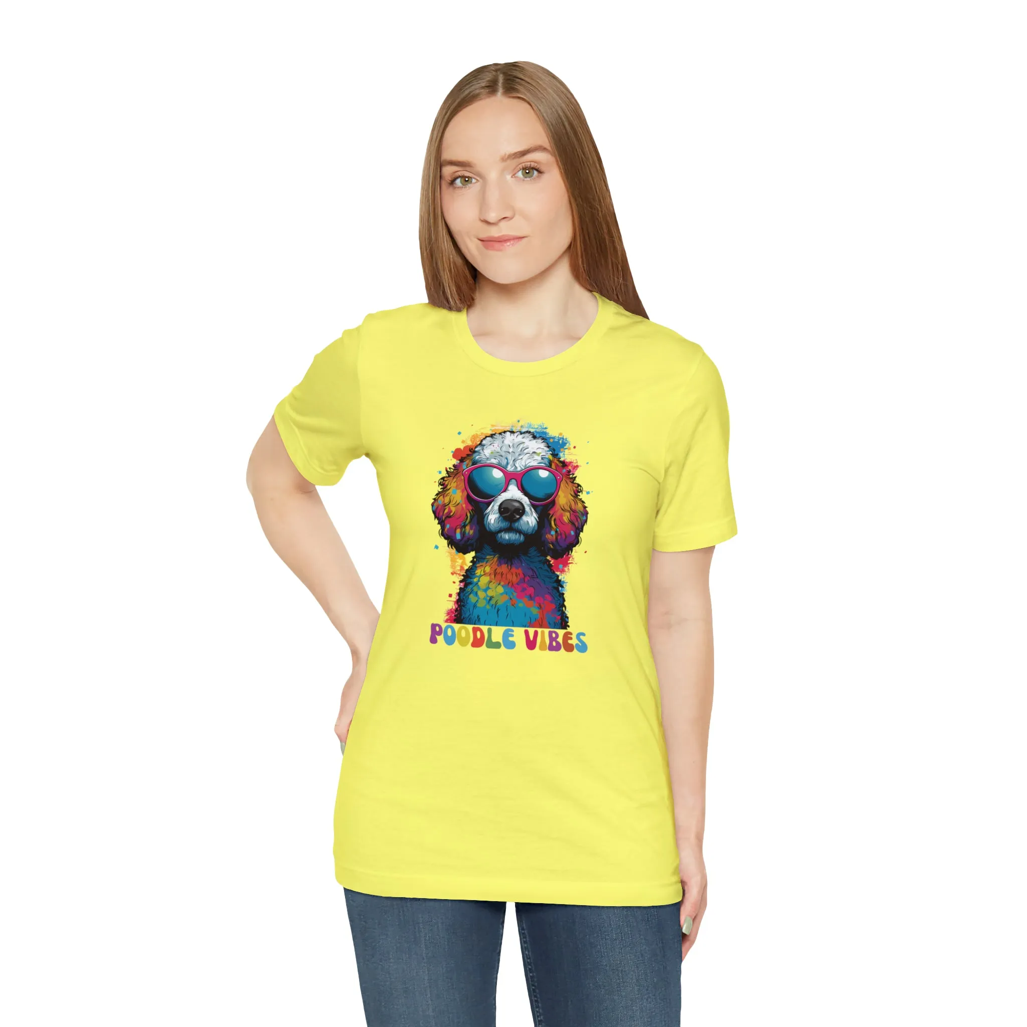 Poodle Vibes Dog T-Shirt | Retro Dog Tee |  Bella Canvas 3001 Unisex | Dog Lover Short Sleeve Tshirt