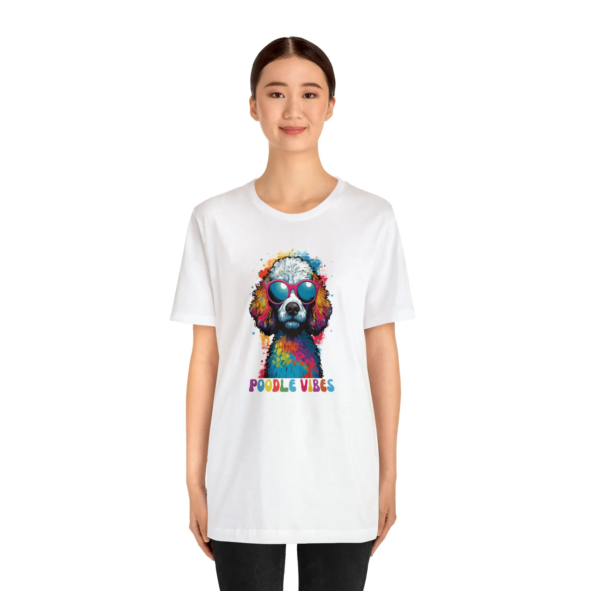 Poodle Vibes Dog T-Shirt | Retro Dog Tee |  Bella Canvas 3001 Unisex | Dog Lover Short Sleeve Tshirt