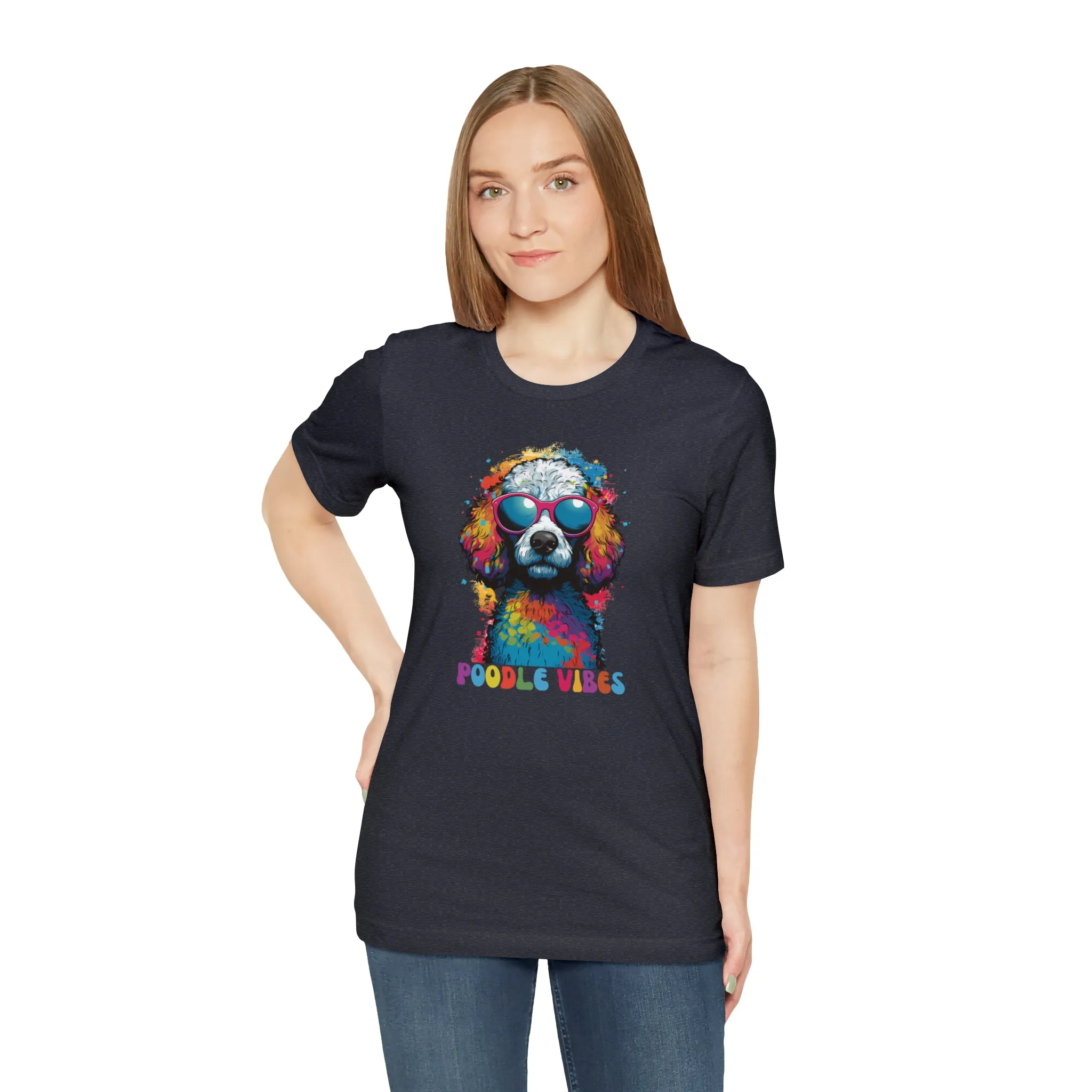 Poodle Vibes Dog T-Shirt | Retro Dog Tee |  Bella Canvas 3001 Unisex | Dog Lover Short Sleeve Tshirt
