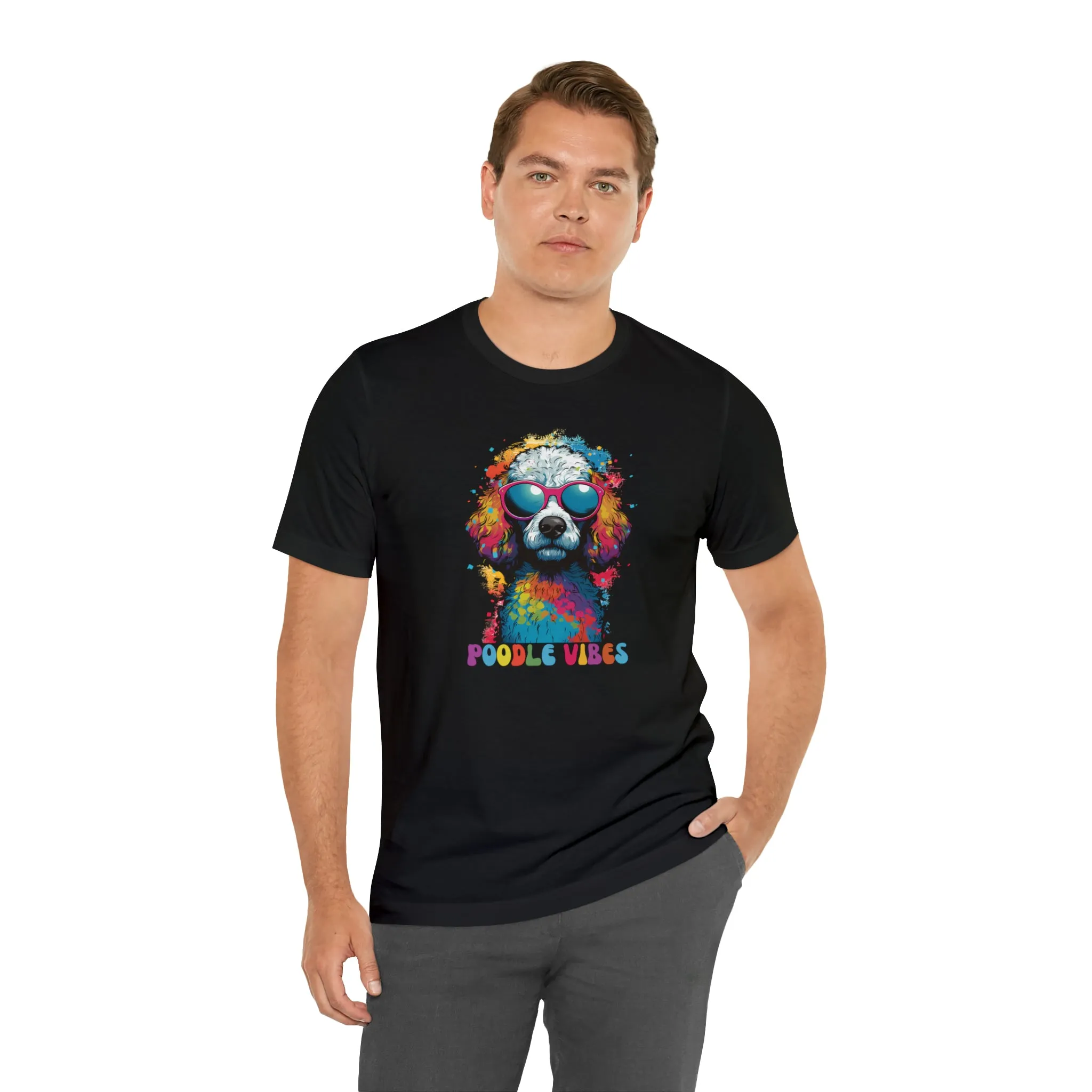 Poodle Vibes Dog T-Shirt | Retro Dog Tee |  Bella Canvas 3001 Unisex | Dog Lover Short Sleeve Tshirt