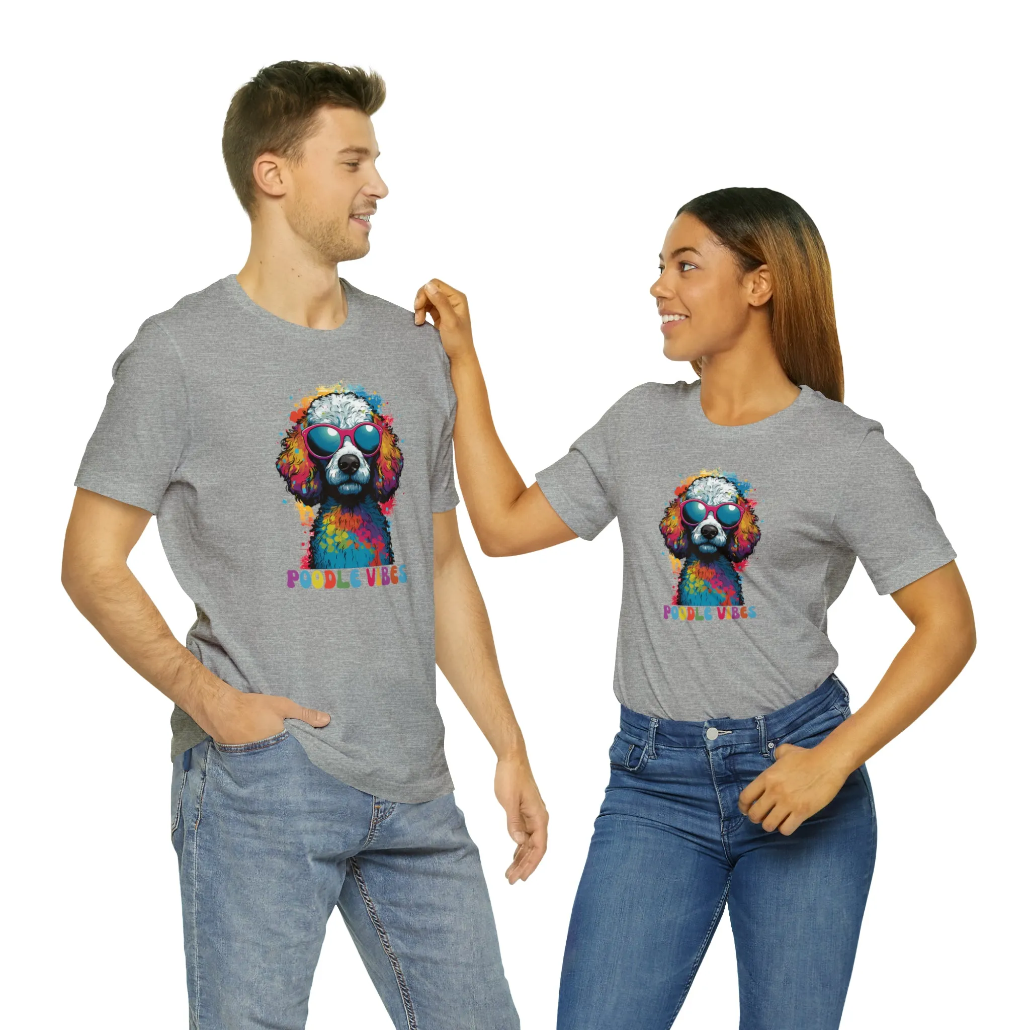 Poodle Vibes Dog T-Shirt | Retro Dog Tee |  Bella Canvas 3001 Unisex | Dog Lover Short Sleeve Tshirt