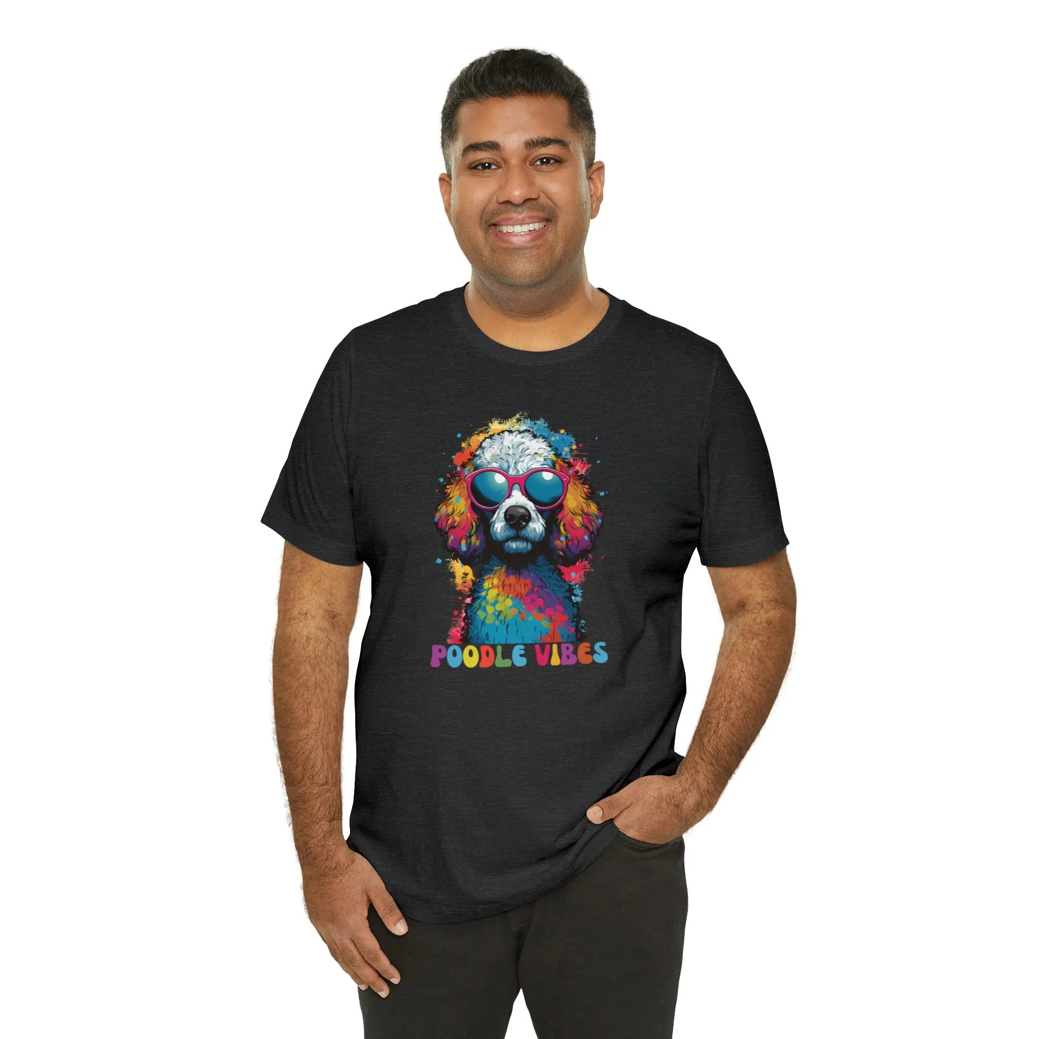 Poodle Vibes Dog T-Shirt | Retro Dog Tee |  Bella Canvas 3001 Unisex | Dog Lover Short Sleeve Tshirt