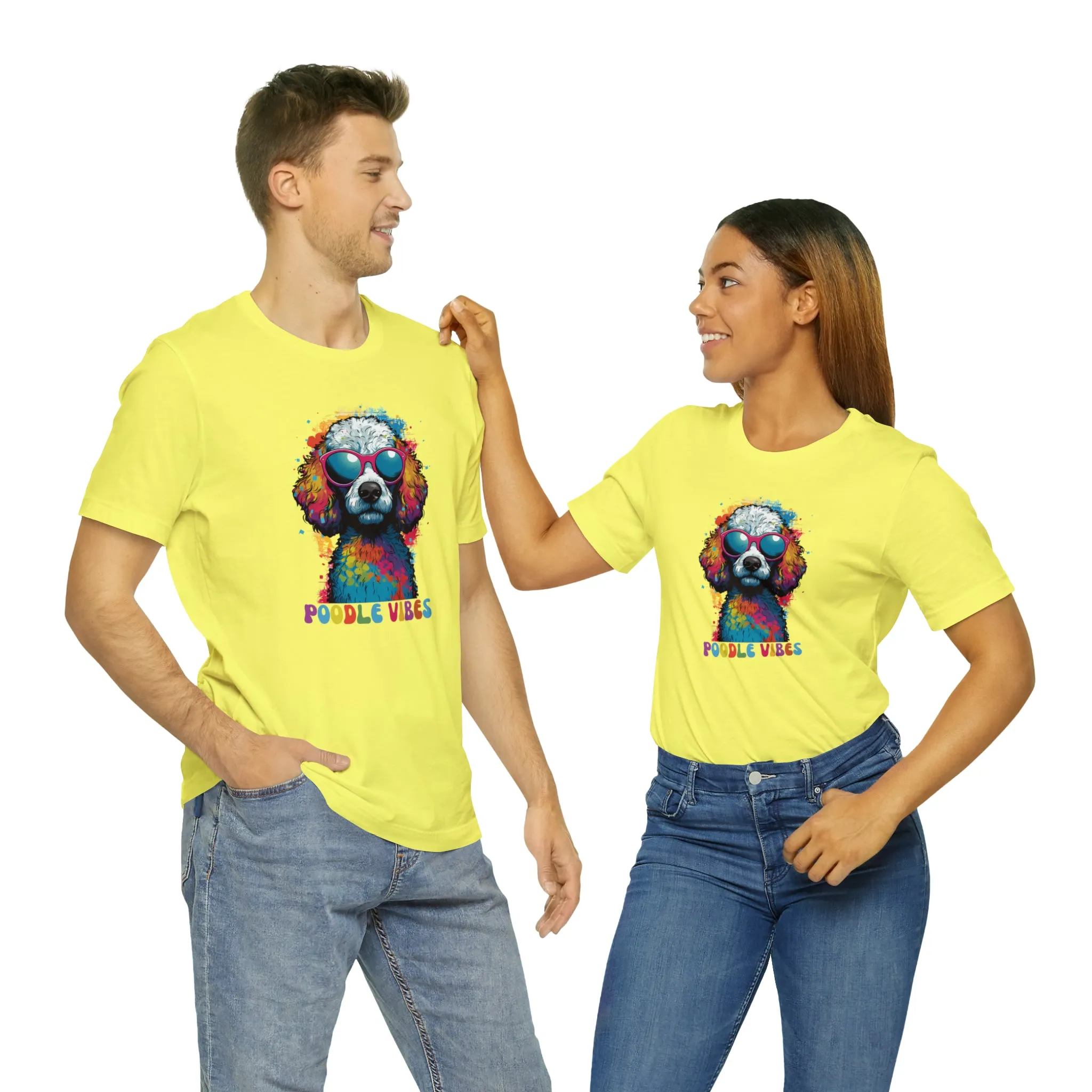 Poodle Vibes Dog T-Shirt | Retro Dog Tee |  Bella Canvas 3001 Unisex | Dog Lover Short Sleeve Tshirt