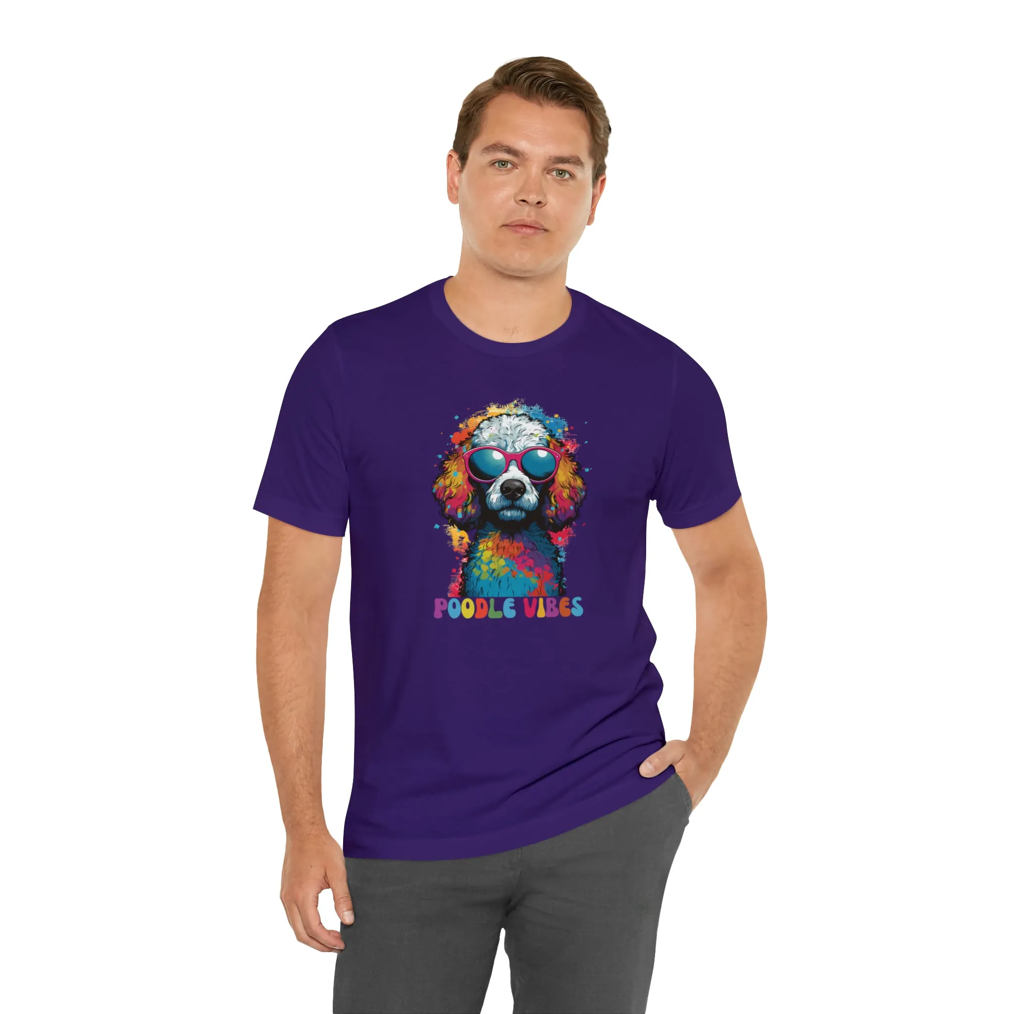 Poodle Vibes Dog T-Shirt | Retro Dog Tee |  Bella Canvas 3001 Unisex | Dog Lover Short Sleeve Tshirt