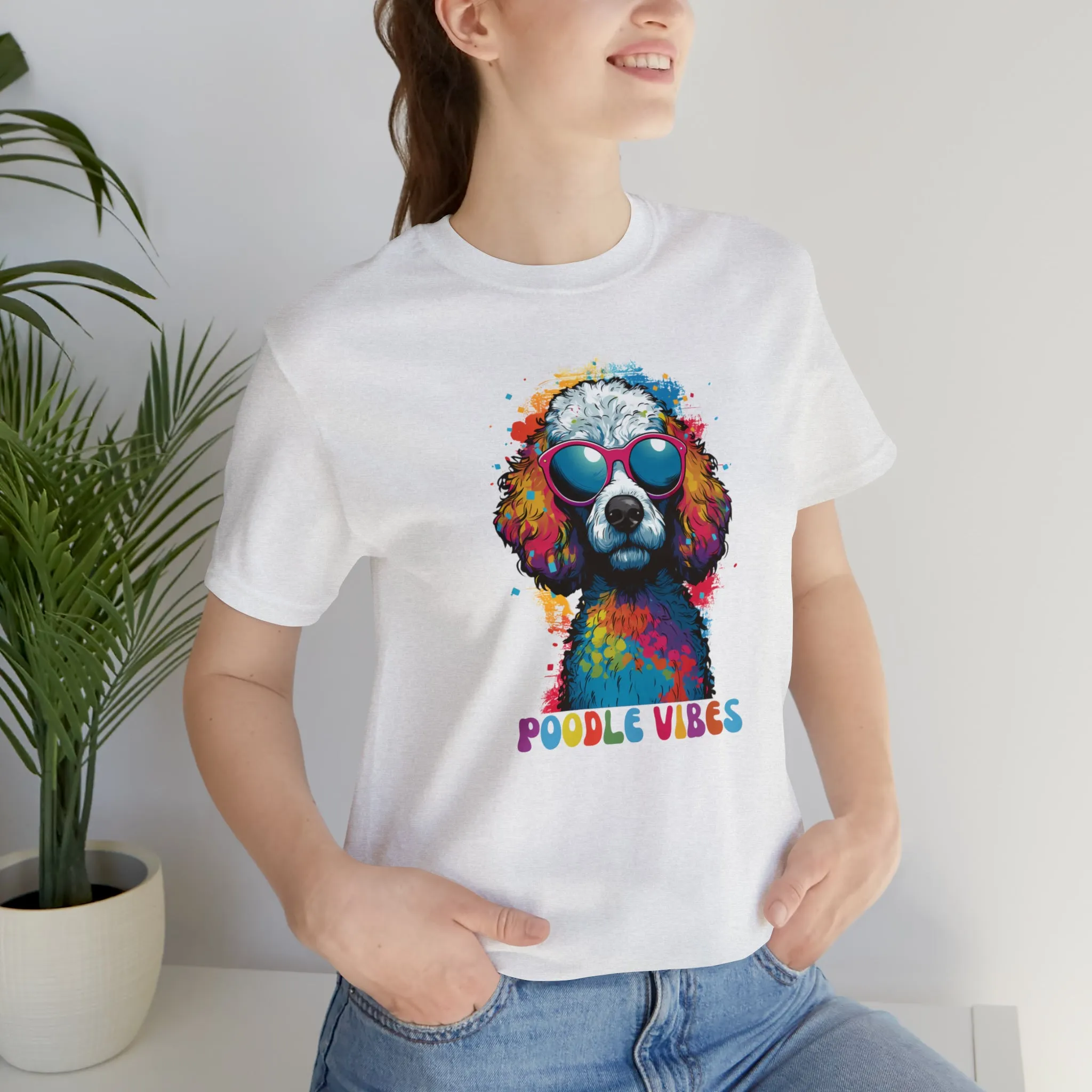 Poodle Vibes Dog T-Shirt | Retro Dog Tee |  Bella Canvas 3001 Unisex | Dog Lover Short Sleeve Tshirt