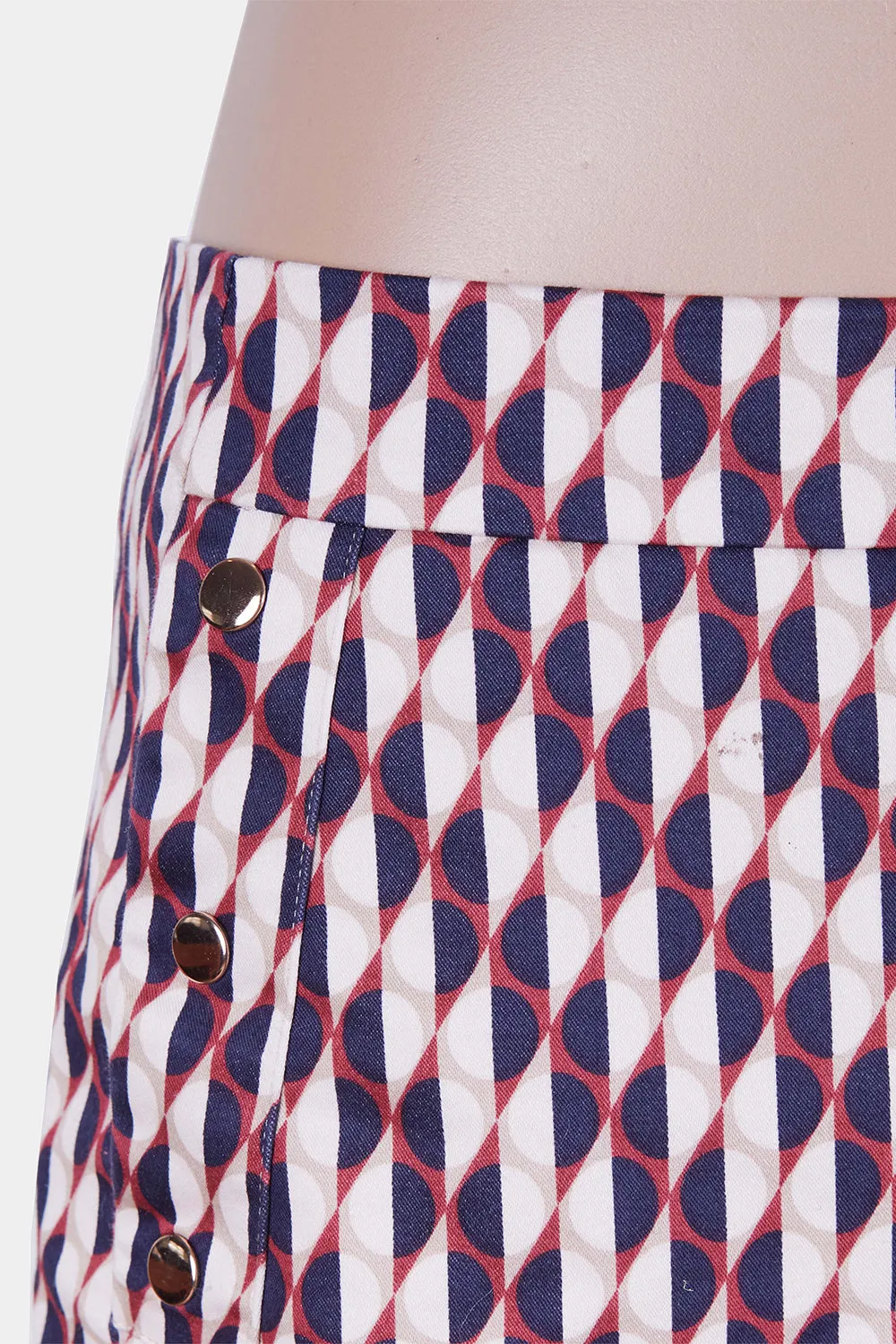 PREVIEW Red, Blue and Off White Pocket Detail Midi Skirt