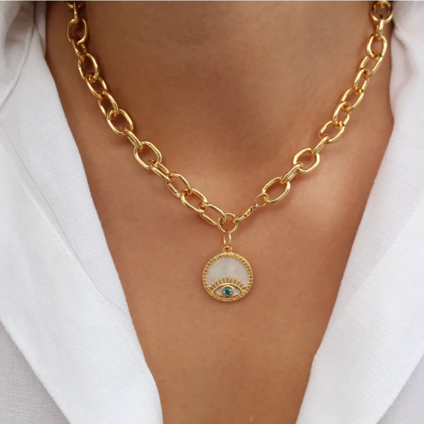 Protection Talisman Oval Link Necklace