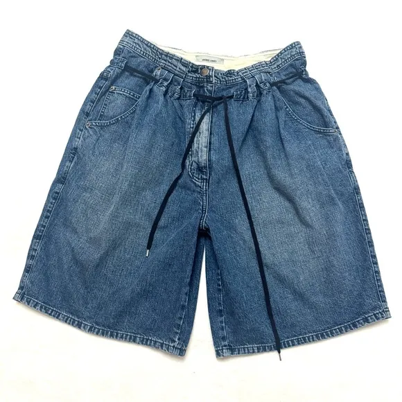 RACHEL COMEY sz 4 Oversized Denim Jean Shorts Drawstring Blue