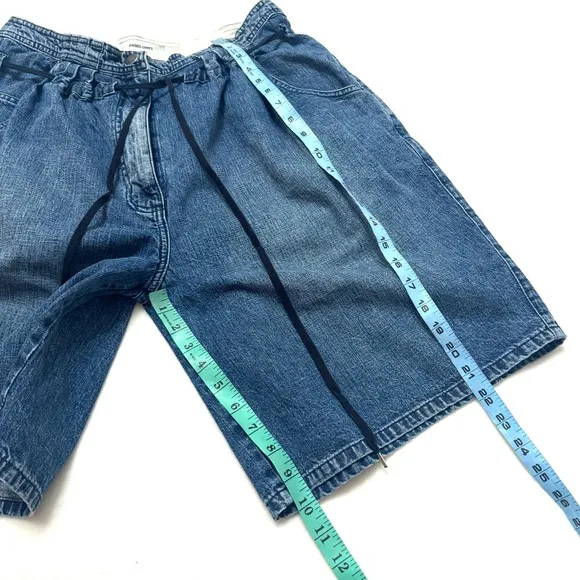 RACHEL COMEY sz 4 Oversized Denim Jean Shorts Drawstring Blue