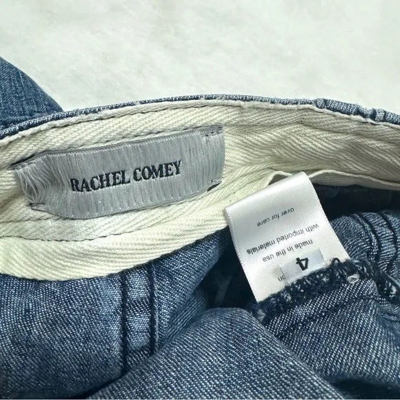 RACHEL COMEY sz 4 Oversized Denim Jean Shorts Drawstring Blue