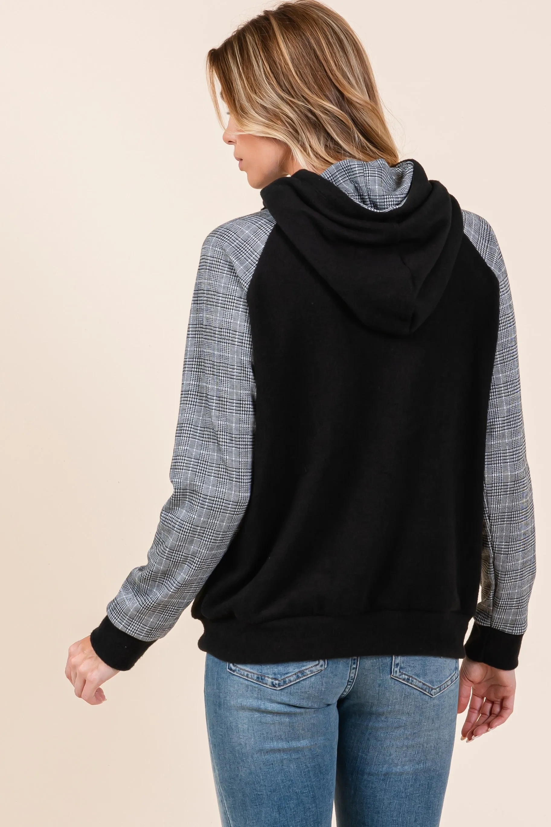 Raglan Sleeve Knit Hoodie