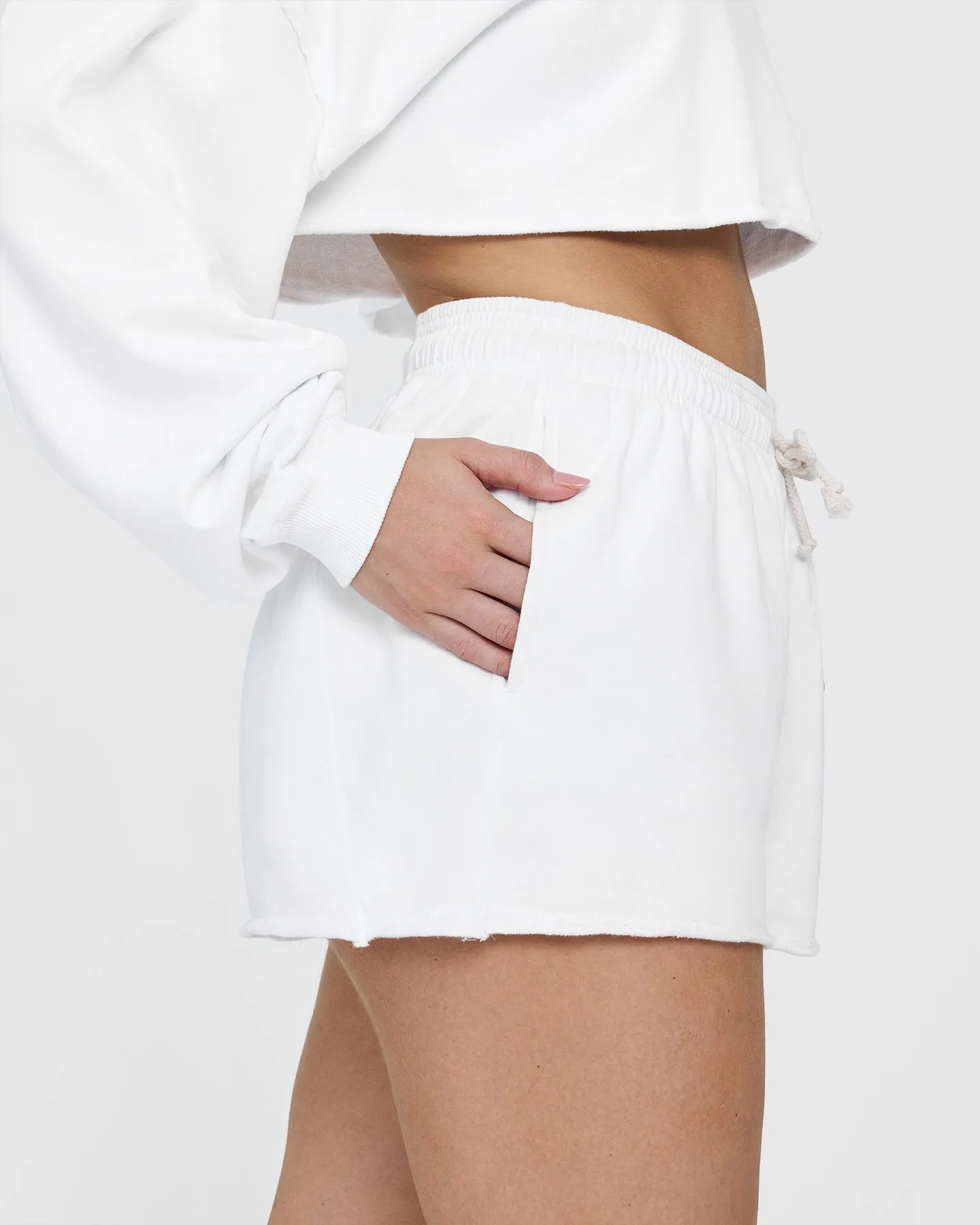 Raw Lounge Oversized Shorts with Graphic | White