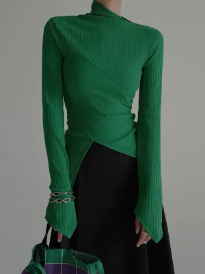 realaiot  Elegant Long Sleeve Basic  T-Shirts, Solid Casual  T-Shirts For Spring & Fall, Women's Clothing