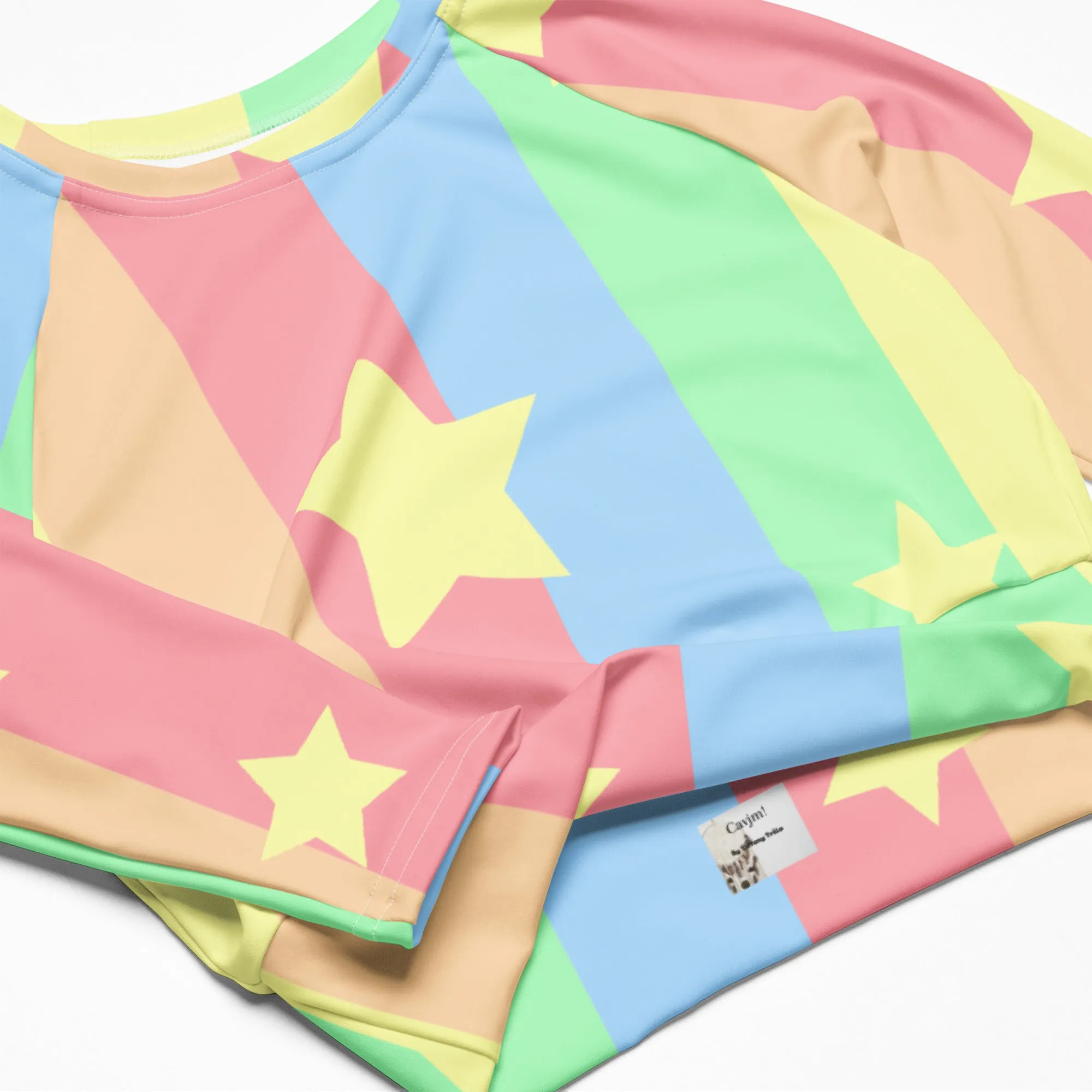 Recycled long-sleeve crop top Up To 6XL Activewear Adult/Teen