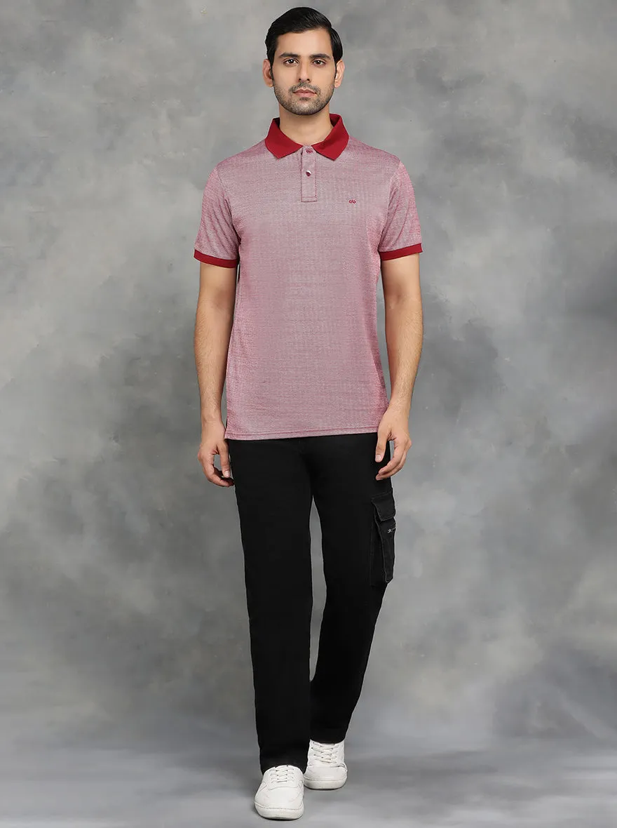 Red Solid Regular Fit Polo T-Shirt | JadeBlue