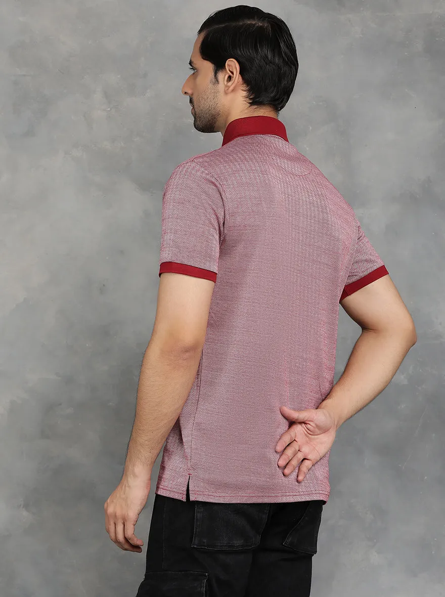 Red Solid Regular Fit Polo T-Shirt | JadeBlue