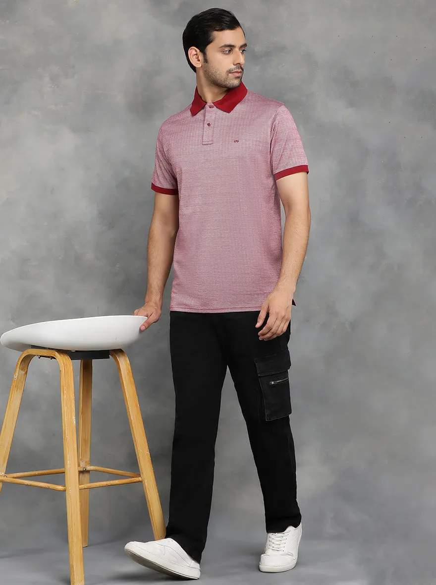 Red Solid Regular Fit Polo T-Shirt | JadeBlue