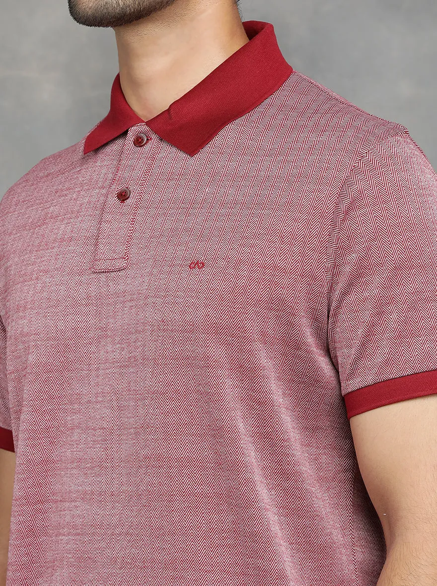 Red Solid Regular Fit Polo T-Shirt | JadeBlue