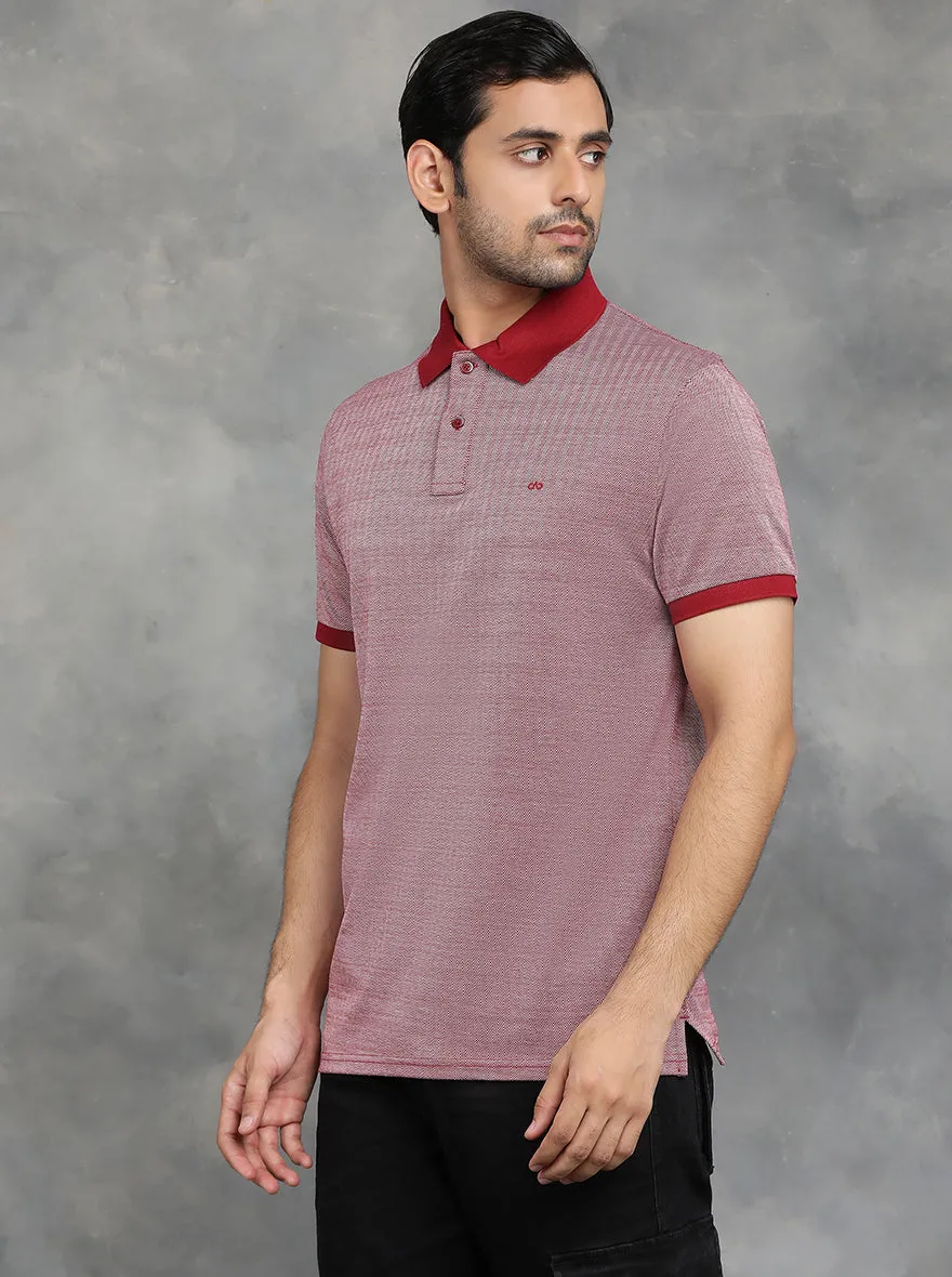 Red Solid Regular Fit Polo T-Shirt | JadeBlue