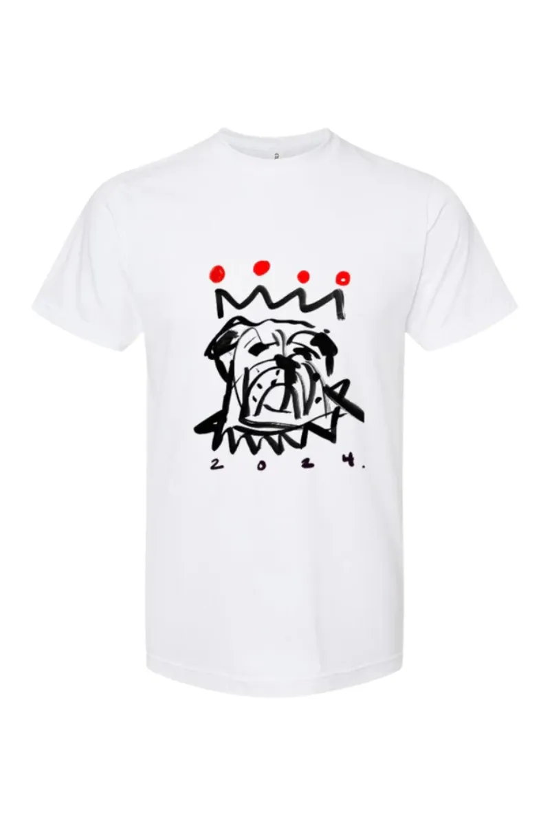 Red x Black Bulldog Adult T-Shirt
