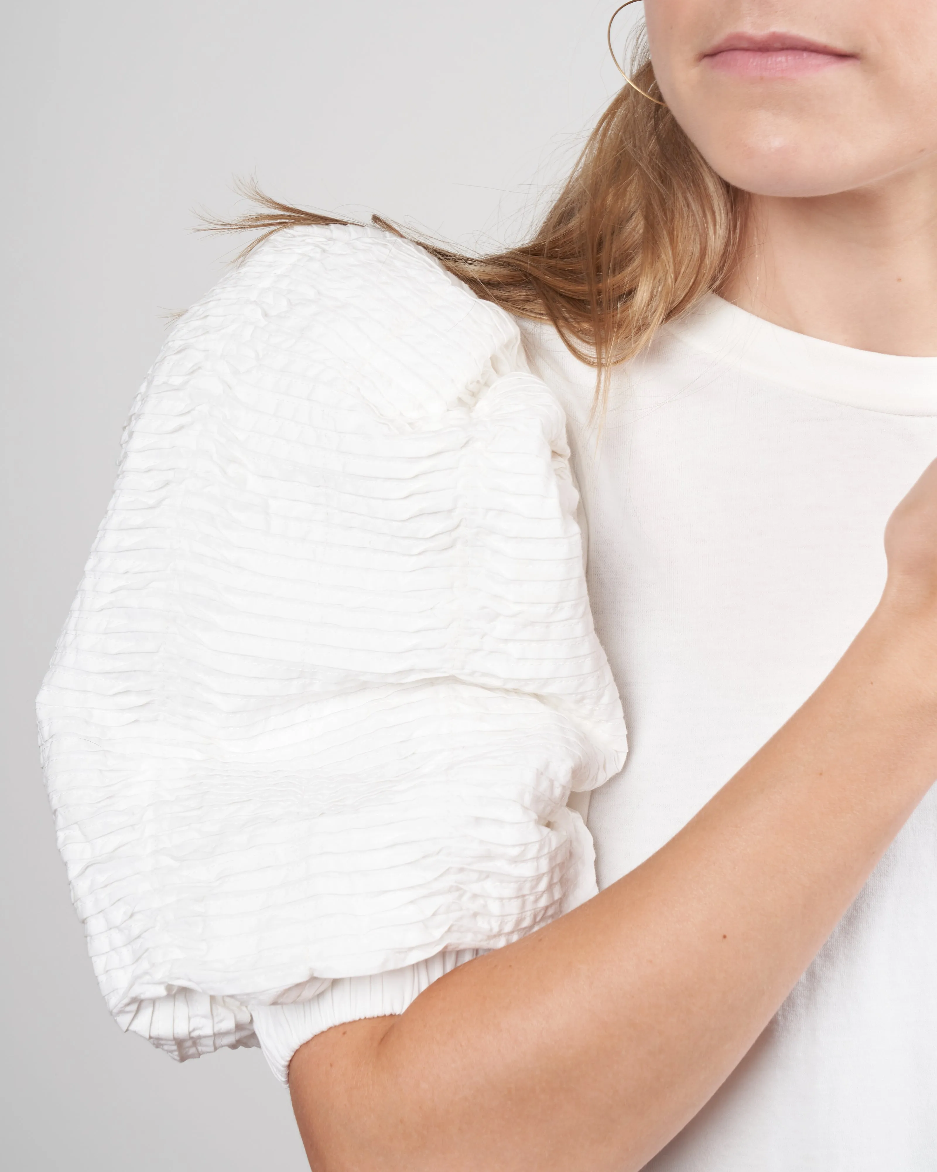 rene cotton puff sleeve t shirt - white