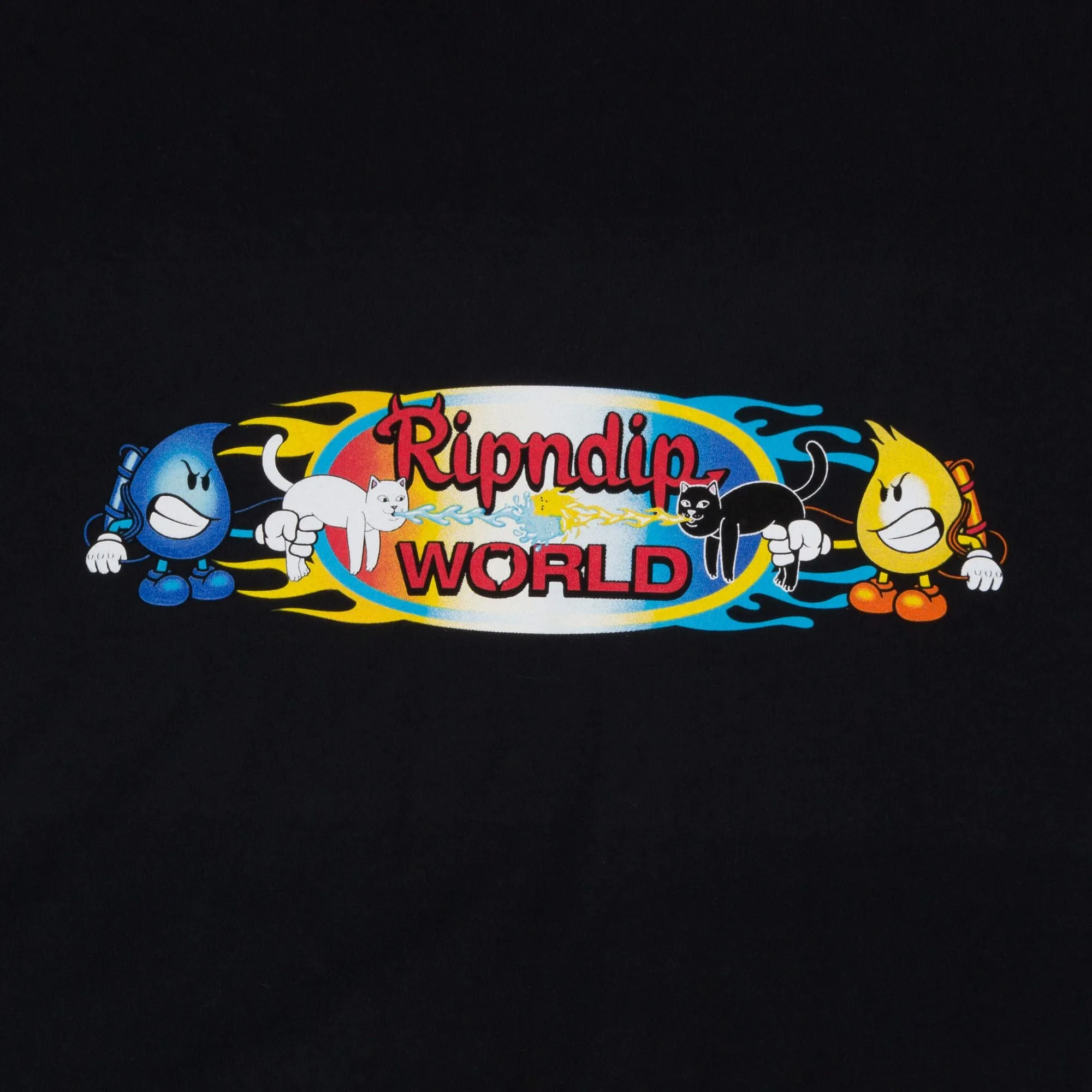 Rip N Dip x World Industries Water Nerm & Flame Jerm Tee - Vintage Black